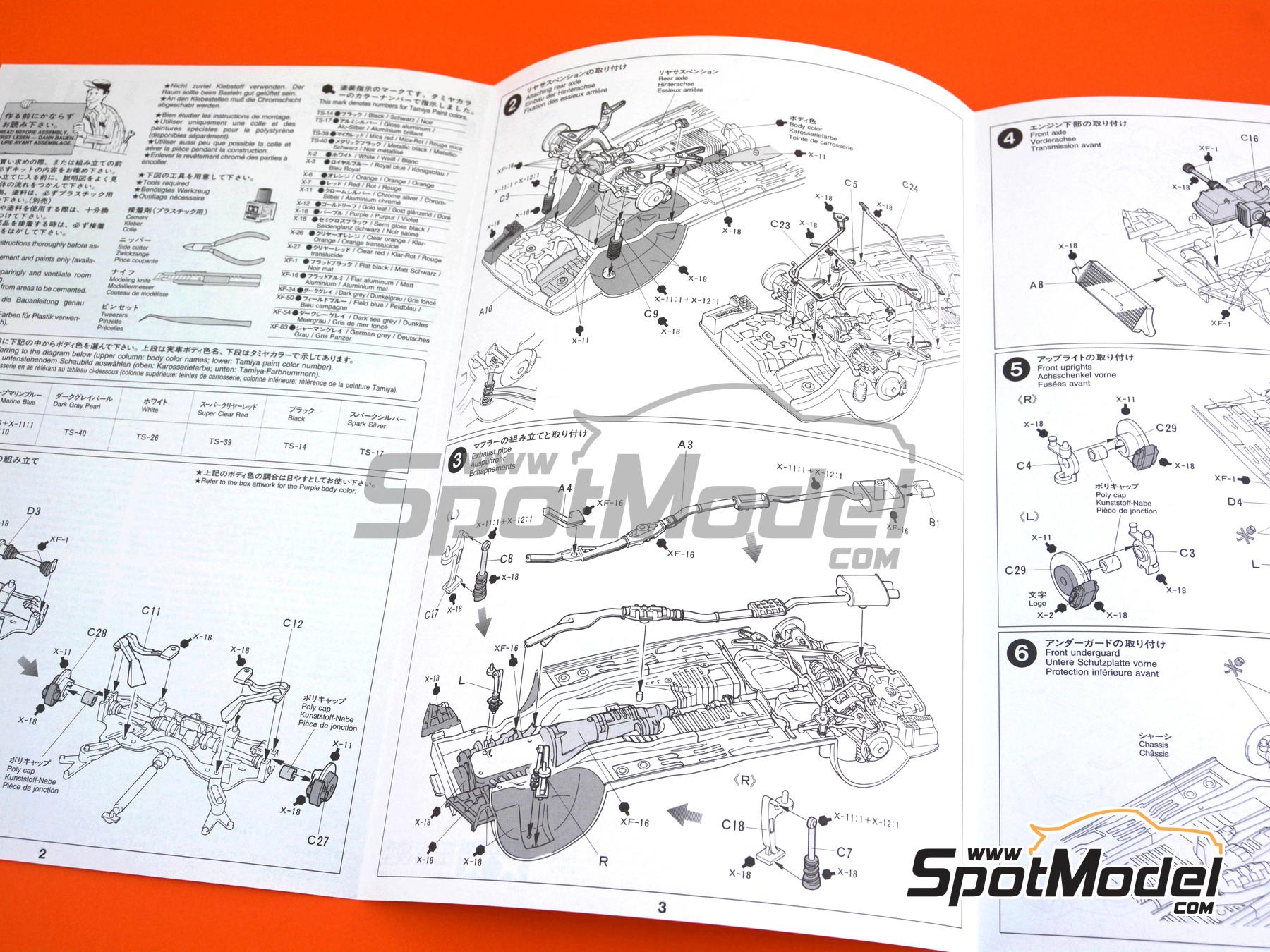 Image 14: Nissan Skyline (R33) GT-R V Spec | Car scale model kit in 1/24 scale manufactured by Tamiya (ref.&nbsp;TAM24145, also 4950344995219 and 24145)