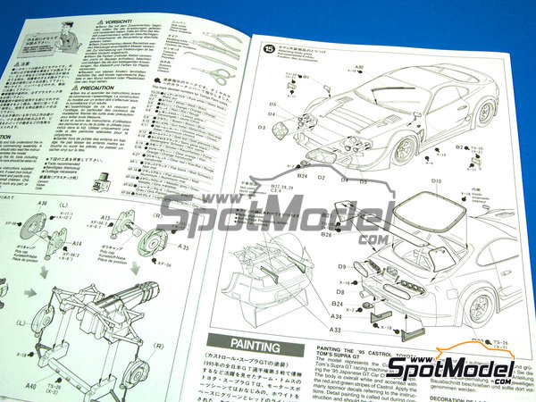 Image 3: Toyota Supra GT Equipo Tom's patrocinado por Castrol - Campeonato Japones de GTs (JGTC) 1995 | Maqueta de coche en escala&nbsp;1/24 fabricado por Tamiya (ref.&nbsp;TAM24163, tambien 4950344992560 y 24163)