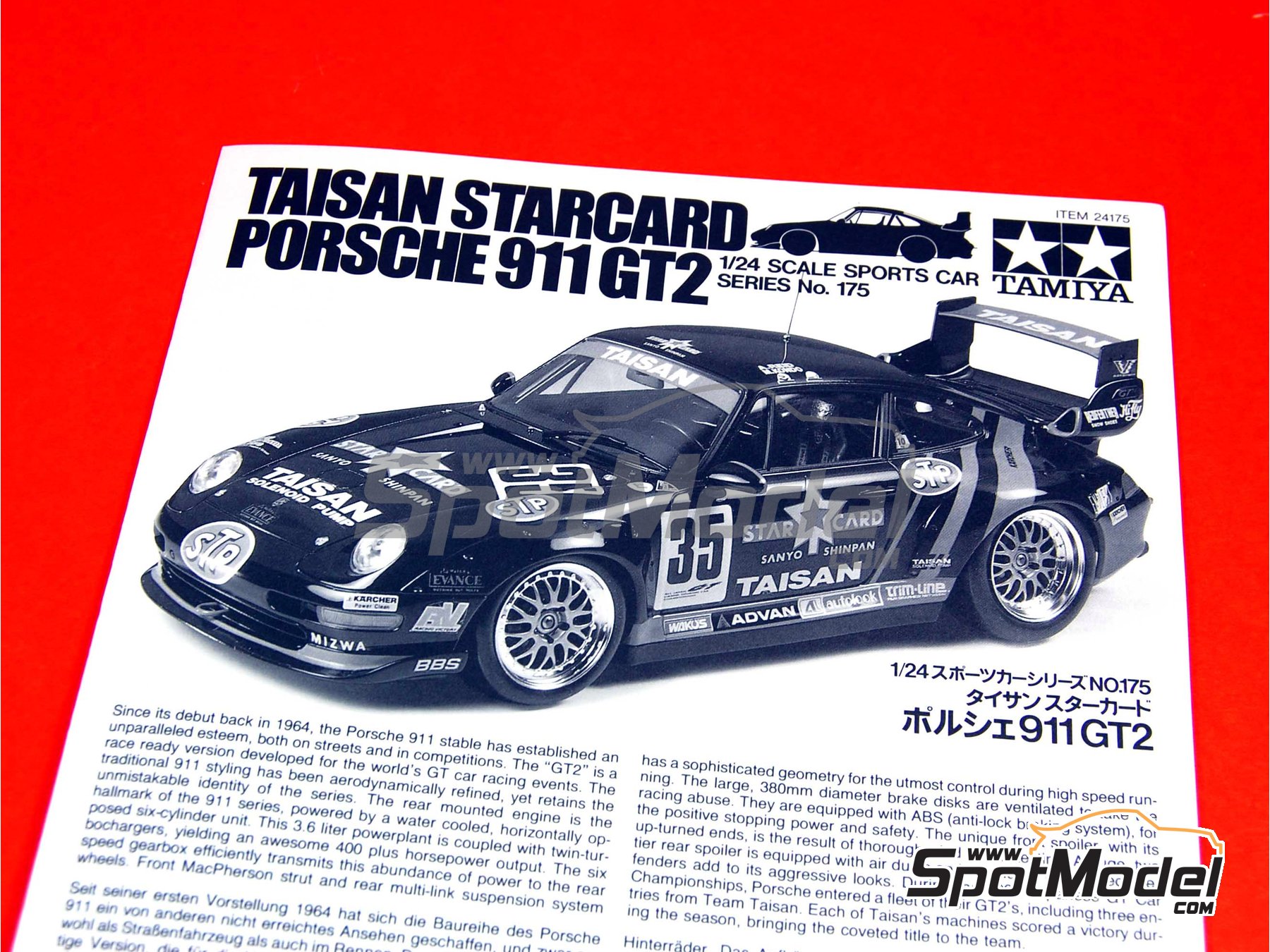 Tamiya 24175 1/24 Model Sports Car Kit Taisan Starcard Porsche 911 GT2 JGTC'95 