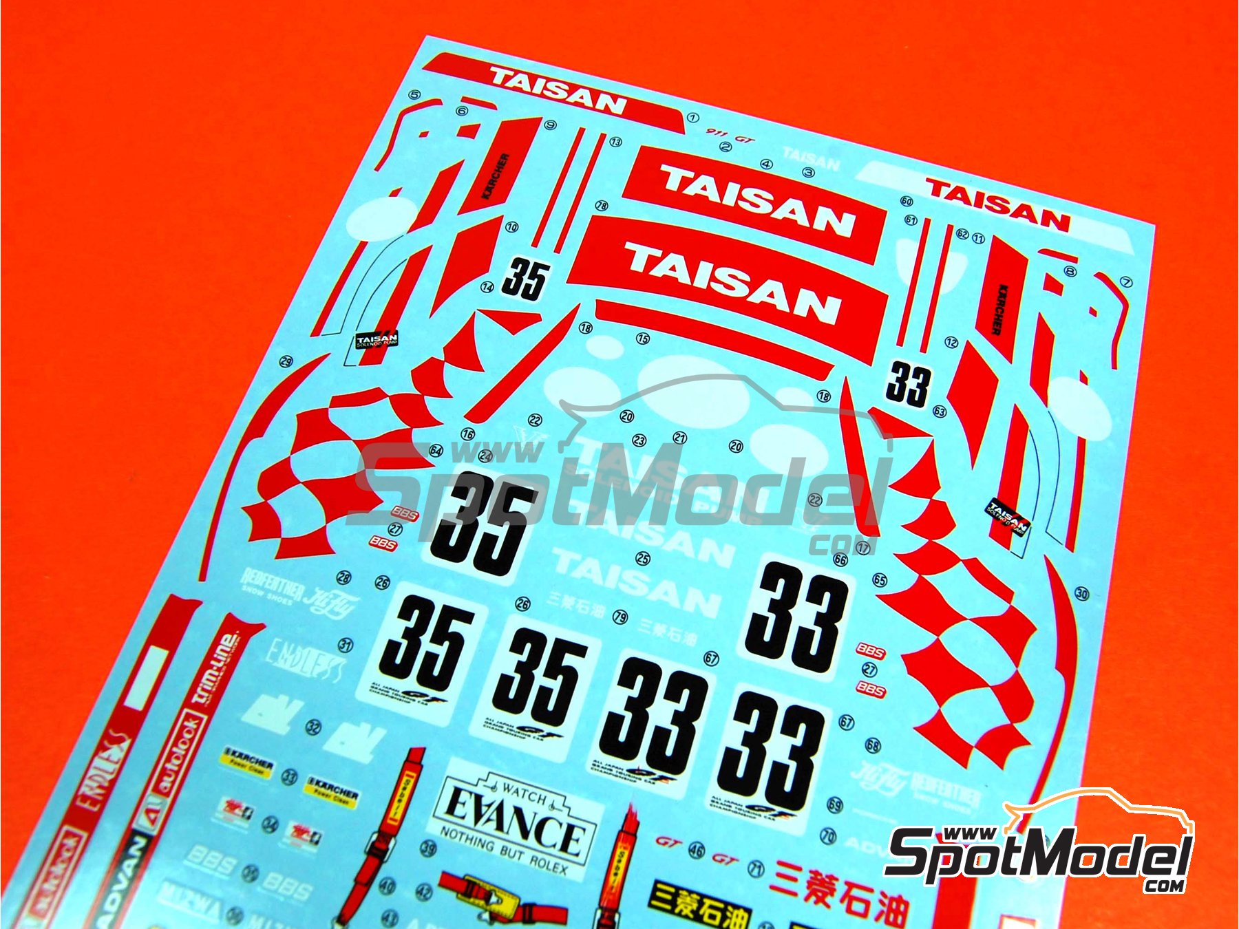 Image 7: Porsche 911 993 GT2 Taisan Team sponsored by Starcard - Japan GT Championship JGTC 1995 | Car scale model kit in 1/24 scale manufactured by Tamiya (ref.&nbsp;TAM24175, also 4950344992577 and 24175)