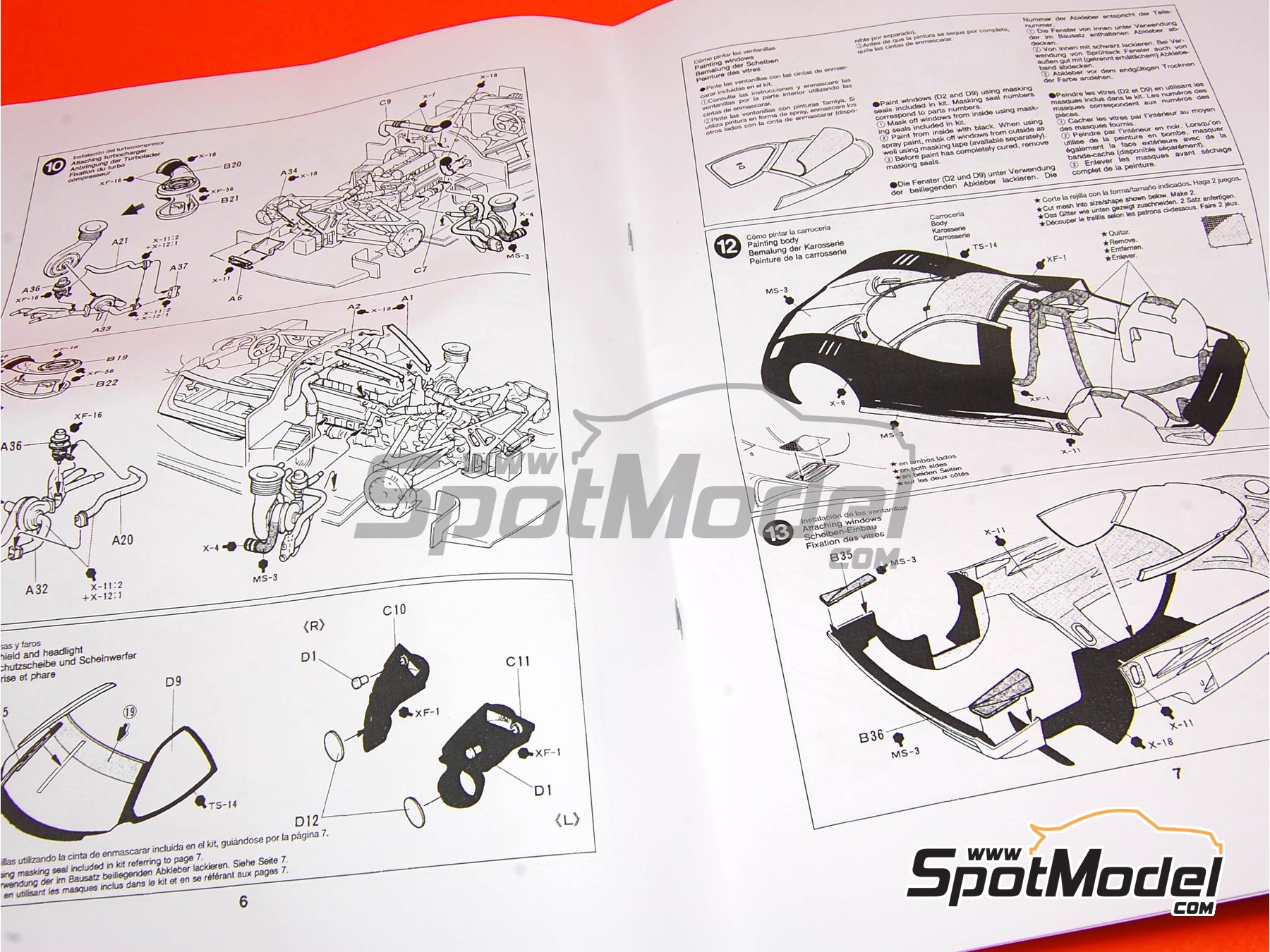 Image 3: Nissan R390 GT1 Nissan Motorports Team sponsored by Calsonic Clarion - 24 Hours Le Mans 1997 | Car scale model kit in 1/24 scale manufactured by Tamiya (ref. TAM24192, also 4950344991952 and 24192)