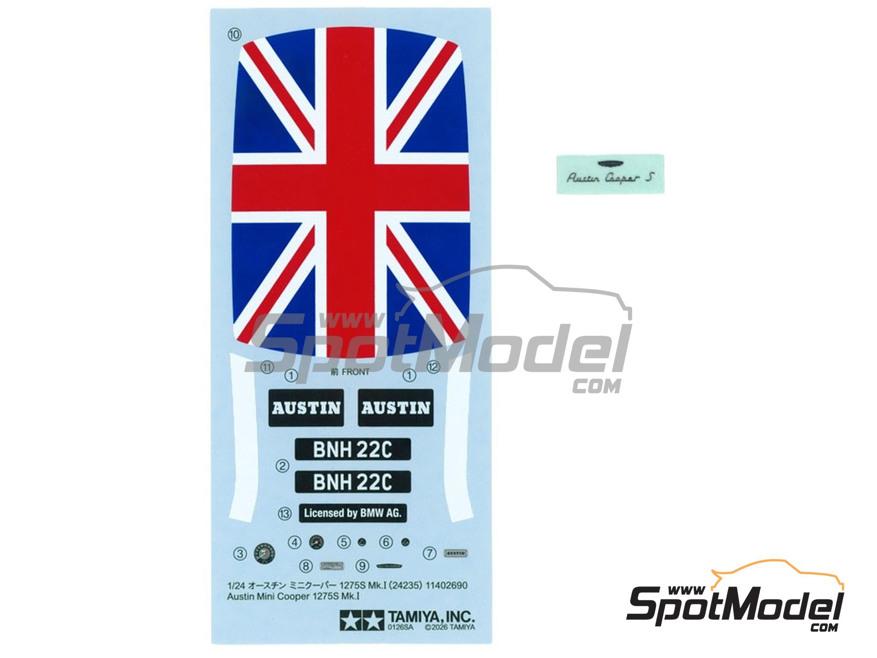 Tamiya 24235: Car scale model kit 1/24 scale - Austin Mini Cooper 1275S ...