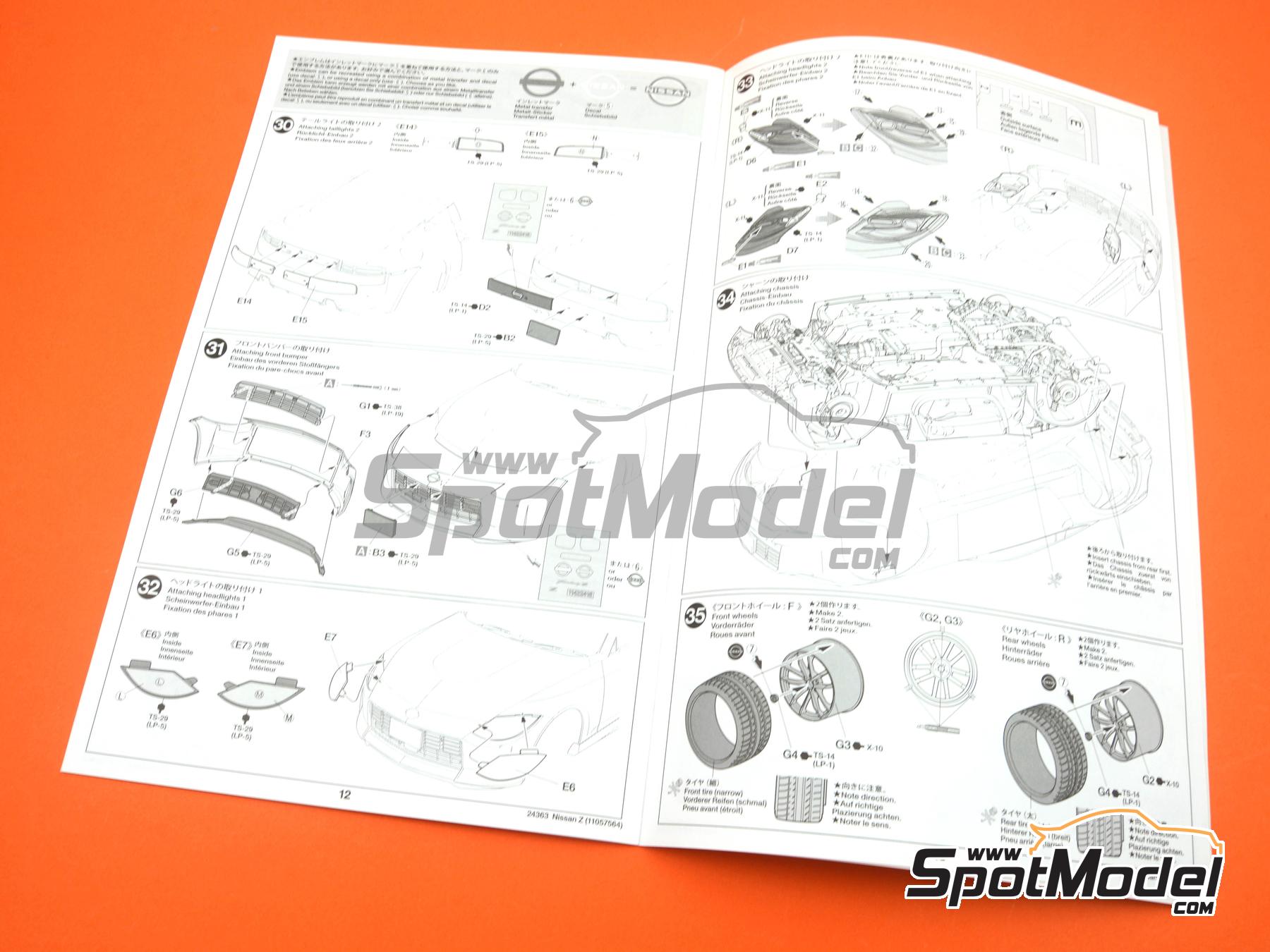 Image 28: Nissan Fairlady Z RZ34 2022 | Car scale model kit in 1/24 scale manufactured by Tamiya (ref.&nbsp;TAM24363, also 4950344243631 and 24363)