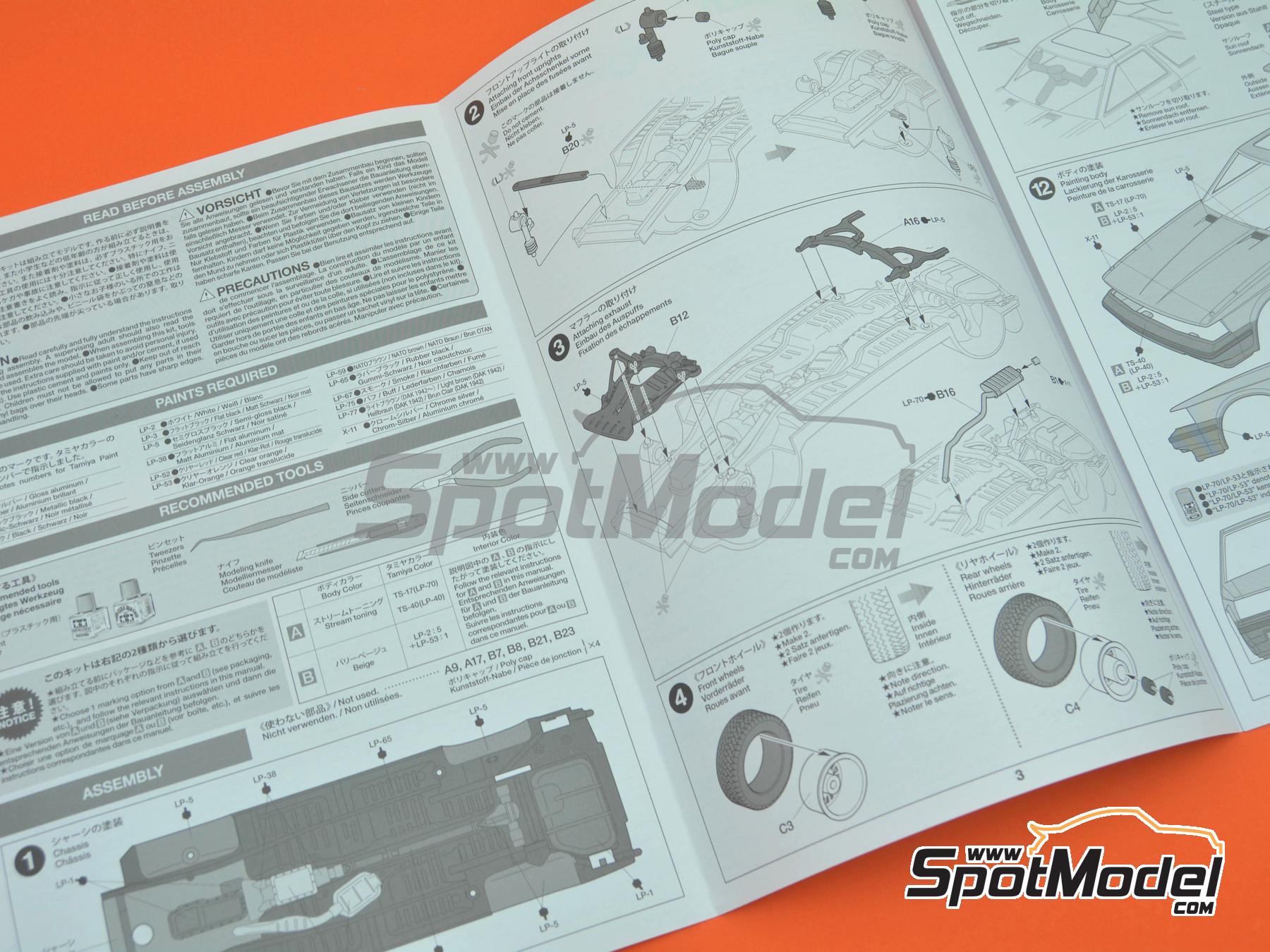 Image 14: Toyota Soarer 2000VR-Turbo | Car scale model kit in 1/24 scale manufactured by Tamiya (ref.&nbsp;TAM24365, also 4950344243655 and 24365)
