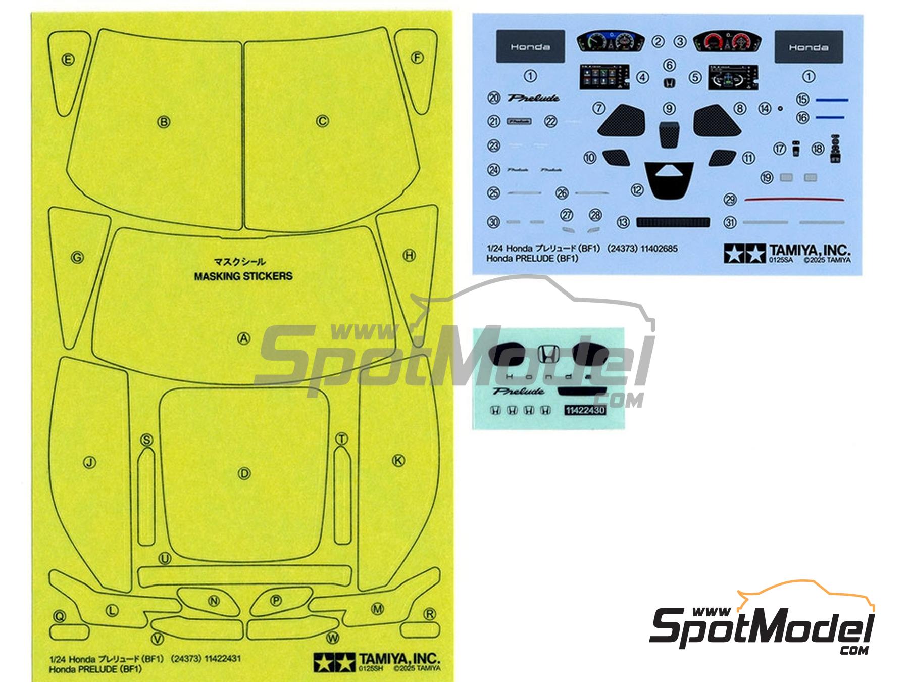 Image 15: Honda Prelude (BF1) | Maqueta de coche en escala 1/24 fabricado por Tamiya (ref. TAM24373, tambien 4950344243730 y 24373)