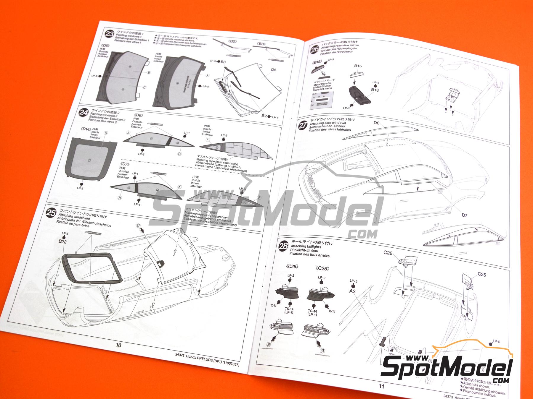 Image 33: Honda Prelude (BF1) | Maqueta de coche en escala 1/24 fabricado por Tamiya (ref. TAM24373, tambien 4950344243730 y 24373)
