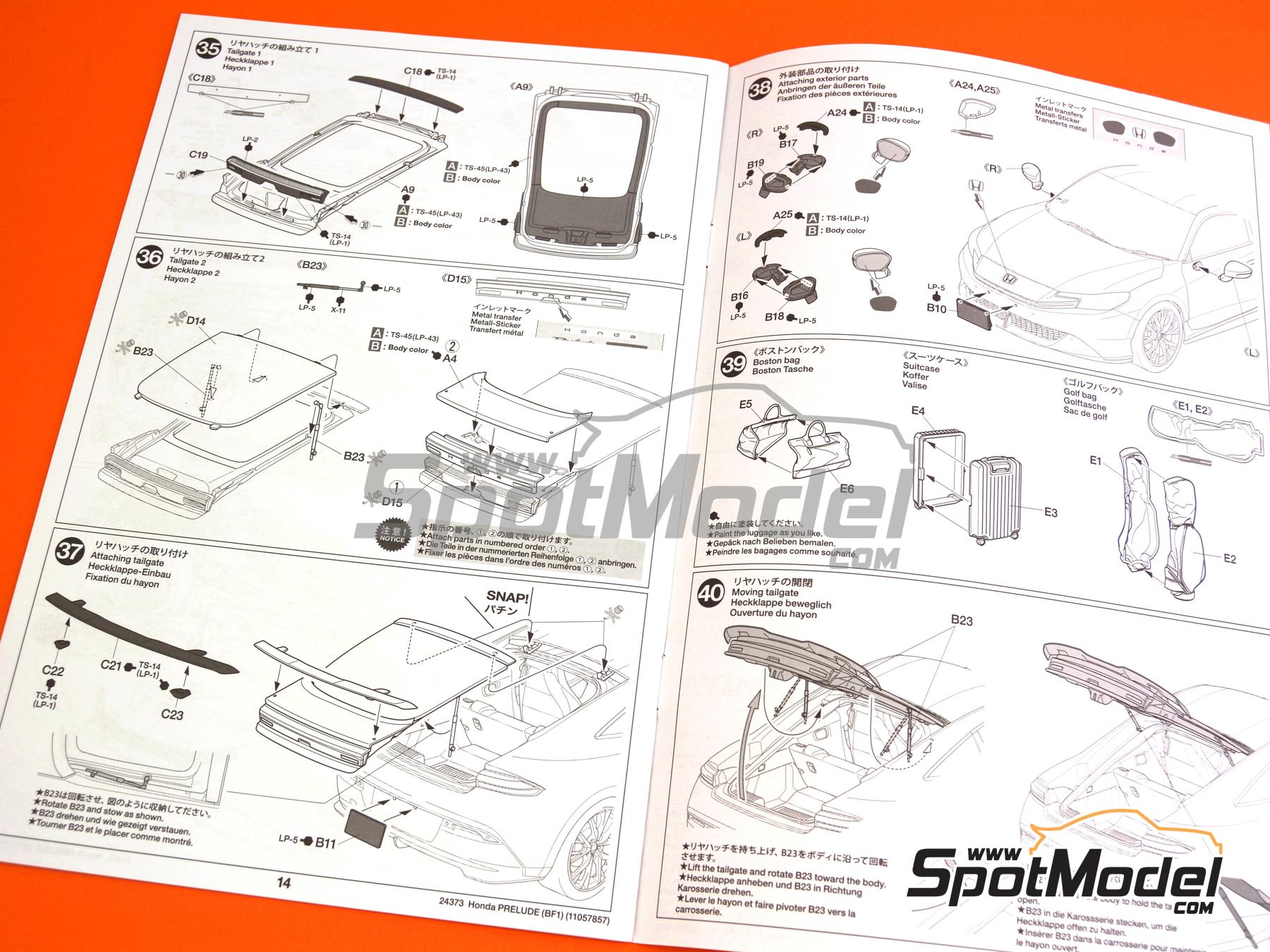 Image 34: Honda Prelude (BF1) | Maqueta de coche en escala 1/24 fabricado por Tamiya (ref. TAM24373, tambien 4950344243730 y 24373)