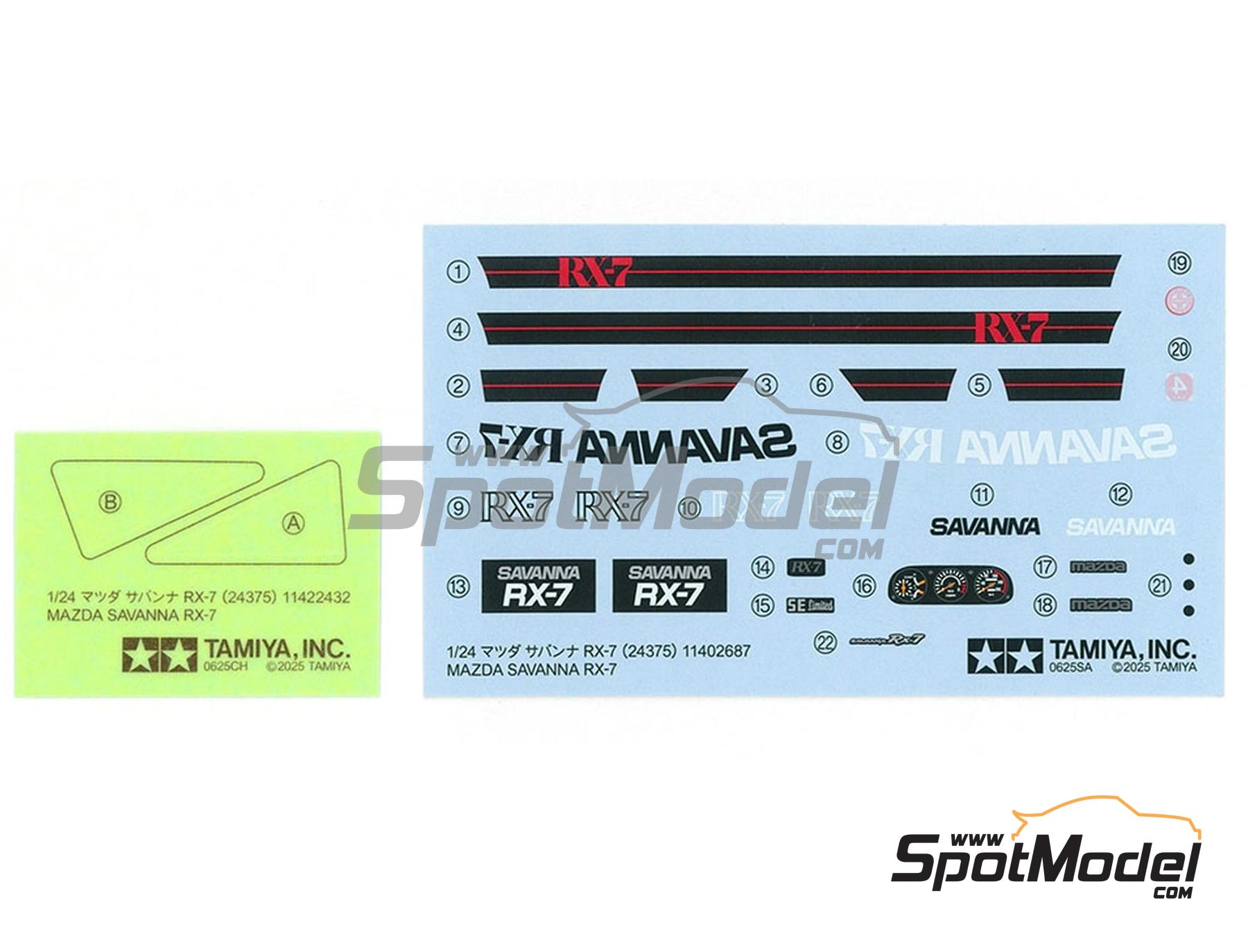 Image 10: Mazda Savanna RX-7 | Car scale model kit in 1/24 scale manufactured by Tamiya (ref.&nbsp;TAM24375, also 4950344243754 and 24375)