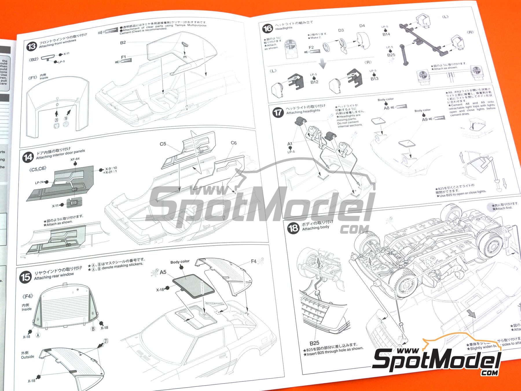 Image 22: Mazda Savanna RX-7 | Car scale model kit in 1/24 scale manufactured by Tamiya (ref.&nbsp;TAM24375, also 4950344243754 and 24375)