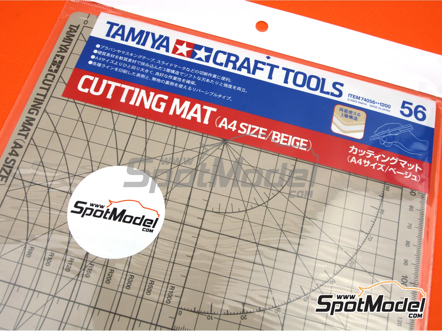Image 2: Tablero de corte A4 - Cutting Mat A4 | Herramienta de modelismo fabricado por Tamiya (ref.&nbsp;TAM74056, tambien 4950344740567 y 74056)