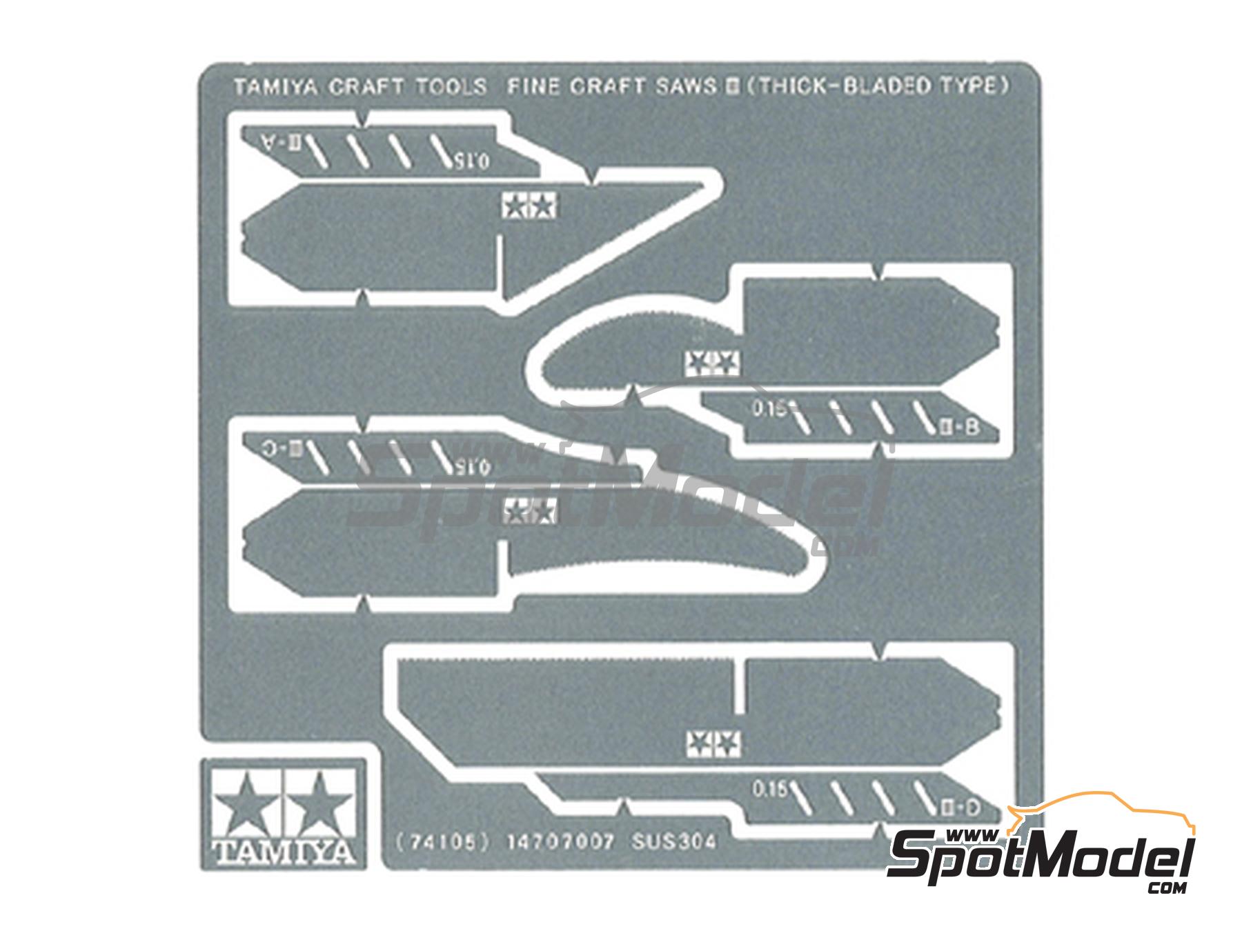 Image 1: Sierras finas III (tipo de hoja gruesa) 0,15mm - Fine Craft Saws III (Thick-Bladed Type) | Herramienta de modelismo fabricado por Tamiya (ref. TAM74105, tambien 4950344062416 y 74105)