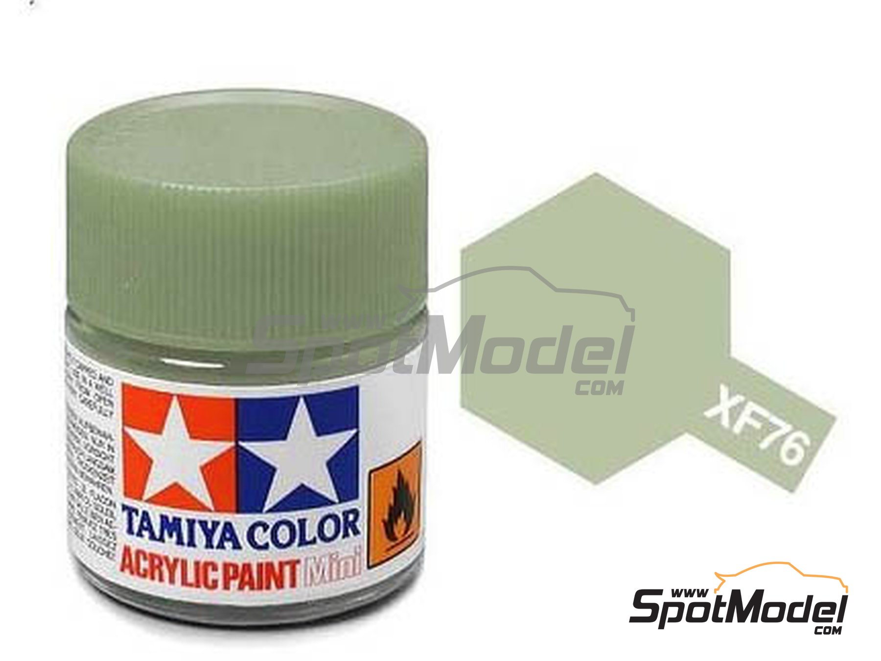 Image 1: Grey green XF-76 - 1 x 10ml | Acrylic paint manufactured by Tamiya (ref.&nbsp;TAM81776)