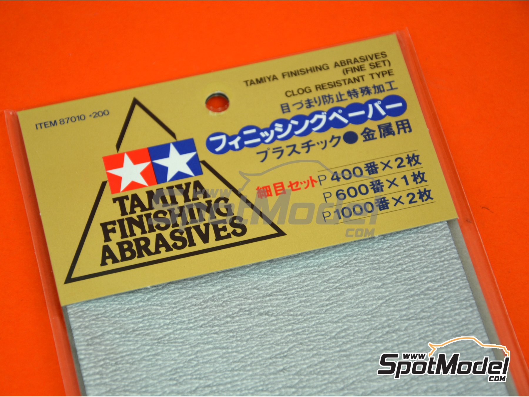 Image 1: Finishing abrasives - Fine set - 2 x 400 - 1 x 600 - 2 x 1000 | Sandpaper manufactured by Tamiya (ref.&nbsp;TAM87010, also 4950344870103 and 87010)