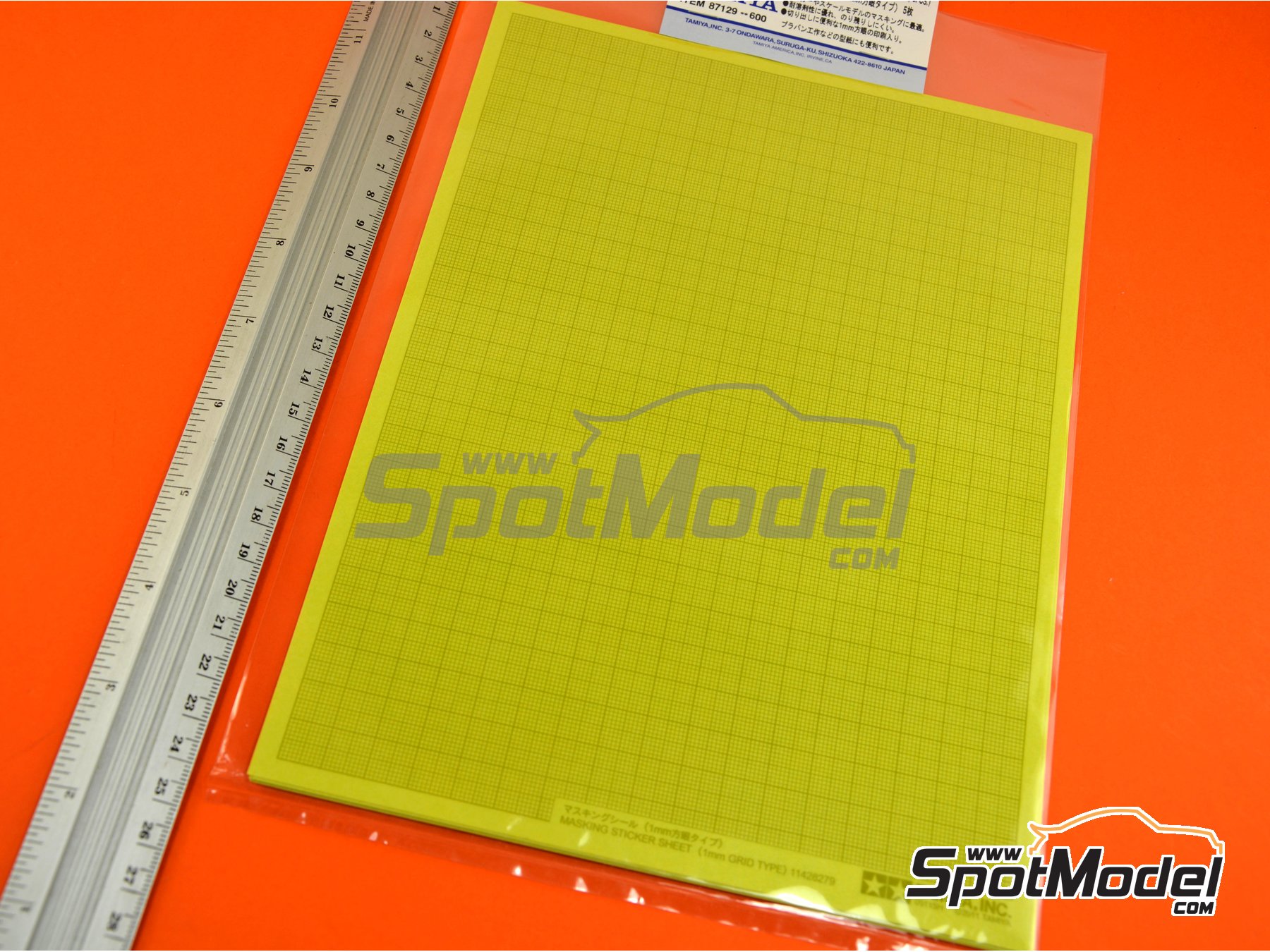 Image 2: Hojas de papel de m&aacute;scara cuadriculado - Masking sticker sheet | M&aacute;scaras fabricado por Tamiya (ref.&nbsp;TAM87129, tambien 4950344871292 y 87129)