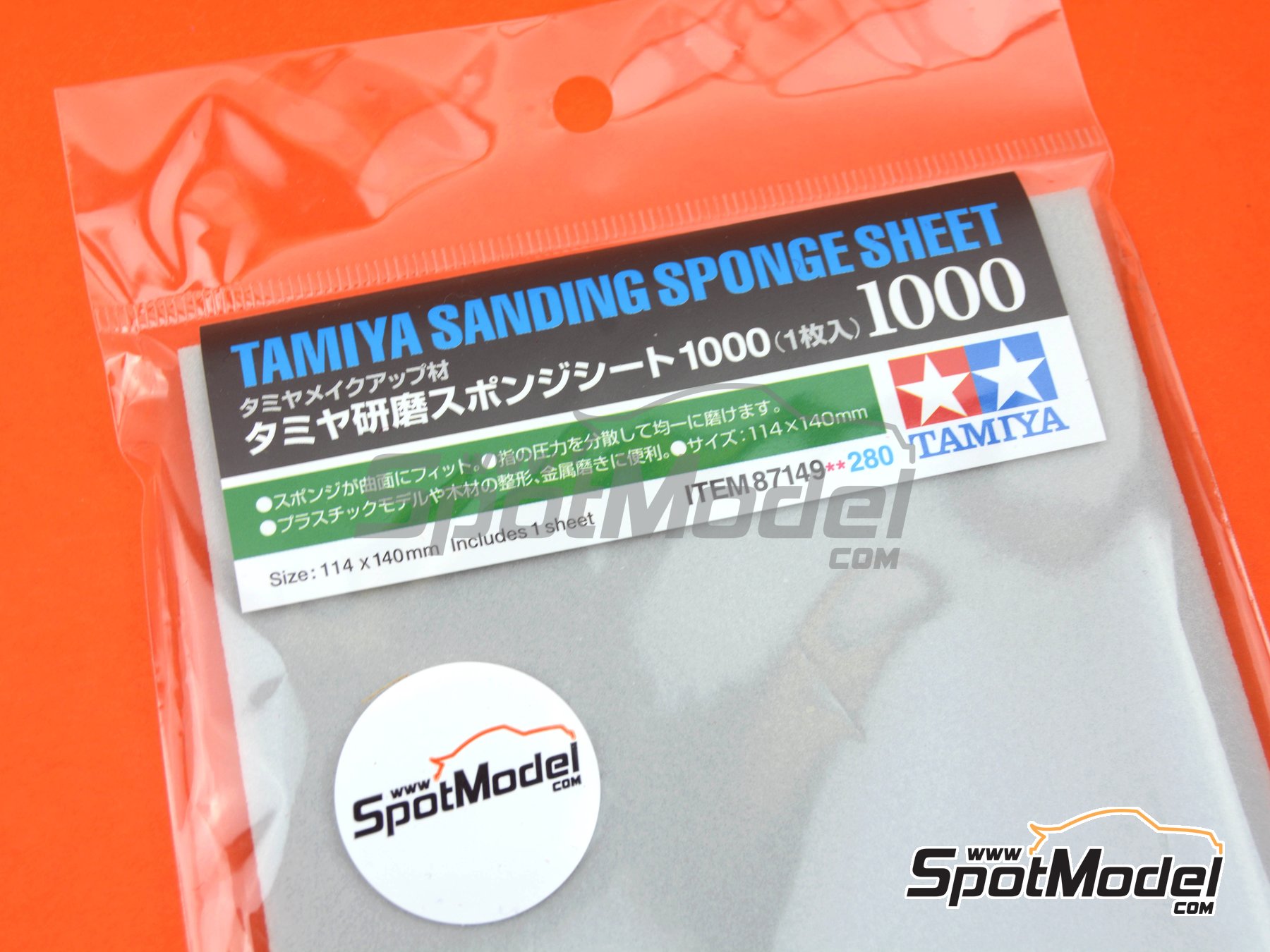 114 x 140 x 5mm Tamiya #87149 Sanding Sponge Sheet #1000 
