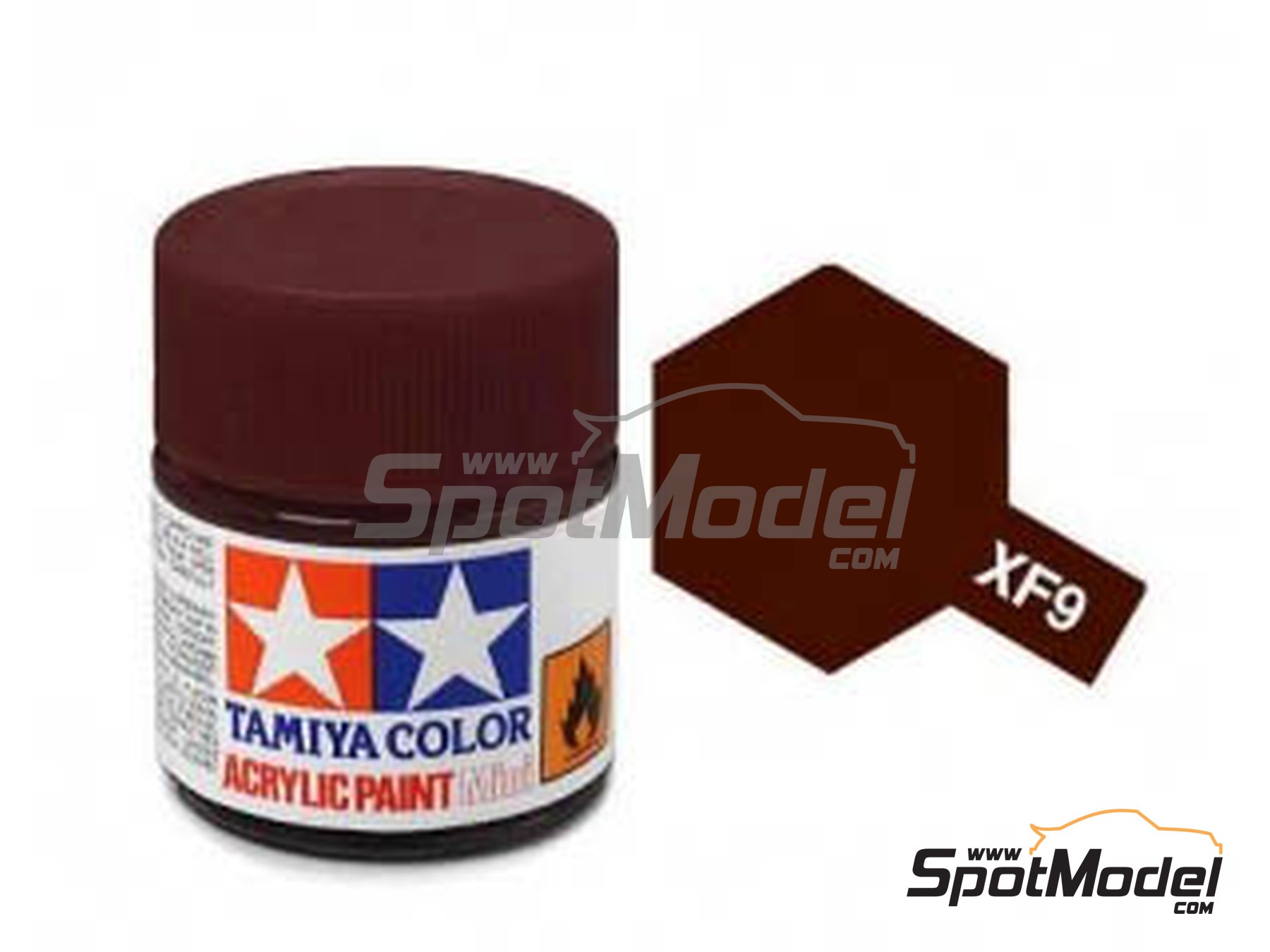 Image 1: Rojo burdeos - XF-9 - Burdeos red - 1 x 10ml | Pintura acr&iacute;lica fabricado por Tamiya (ref.&nbsp;XF-9, tambien 45035562, 81709 y TAM81709)