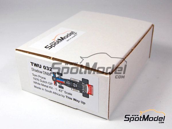 Image 2: Shadow DN8A Equipo Tabatip Shadow Racing patrocinado por F&S Properties - Gran Premio de Formula 1 de Holanda 1976 | Maqueta de coche en escala&nbsp;1/43 fabricado por This Way Up (ref.&nbsp;TWU032, tambien TWU 032)
