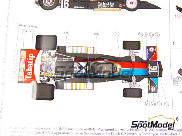 Image 5: Shadow DN8A Equipo Tabatip Shadow Racing patrocinado por F&S Properties - Gran Premio de Formula 1 de Holanda 1976 | Maqueta de coche en escala&nbsp;1/43 fabricado por This Way Up (ref.&nbsp;TWU032, tambien TWU 032)