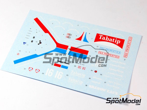 Image 7: Shadow DN8A Equipo Tabatip Shadow Racing patrocinado por F&S Properties - Gran Premio de Formula 1 de Holanda 1976 | Maqueta de coche en escala&nbsp;1/43 fabricado por This Way Up (ref.&nbsp;TWU032, tambien TWU 032)