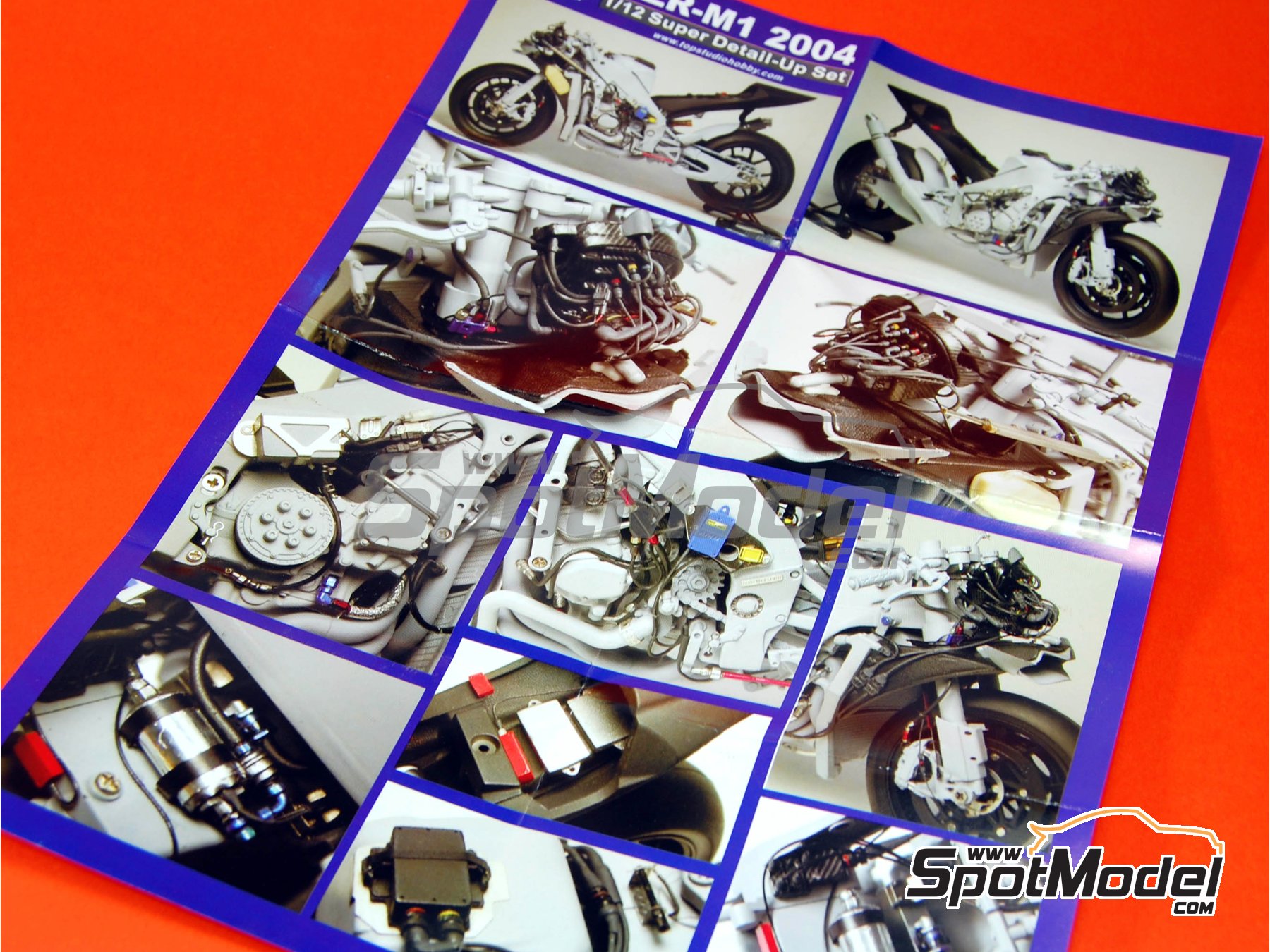 Image 18: Yamaha YZR-M1 - Motorcycle World Championship 2004 | Detail up set in 1/12 scale manufactured by Top Studio (ref.&nbsp;MD29002)