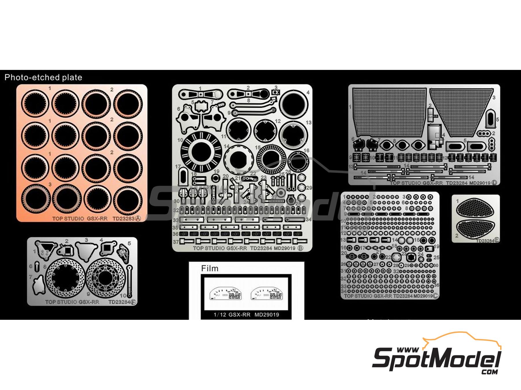 Image 21: Suzuki GSX-RR | Detail up set in 1/12 scale manufactured by Top Studio (ref.&nbsp;MD29019)