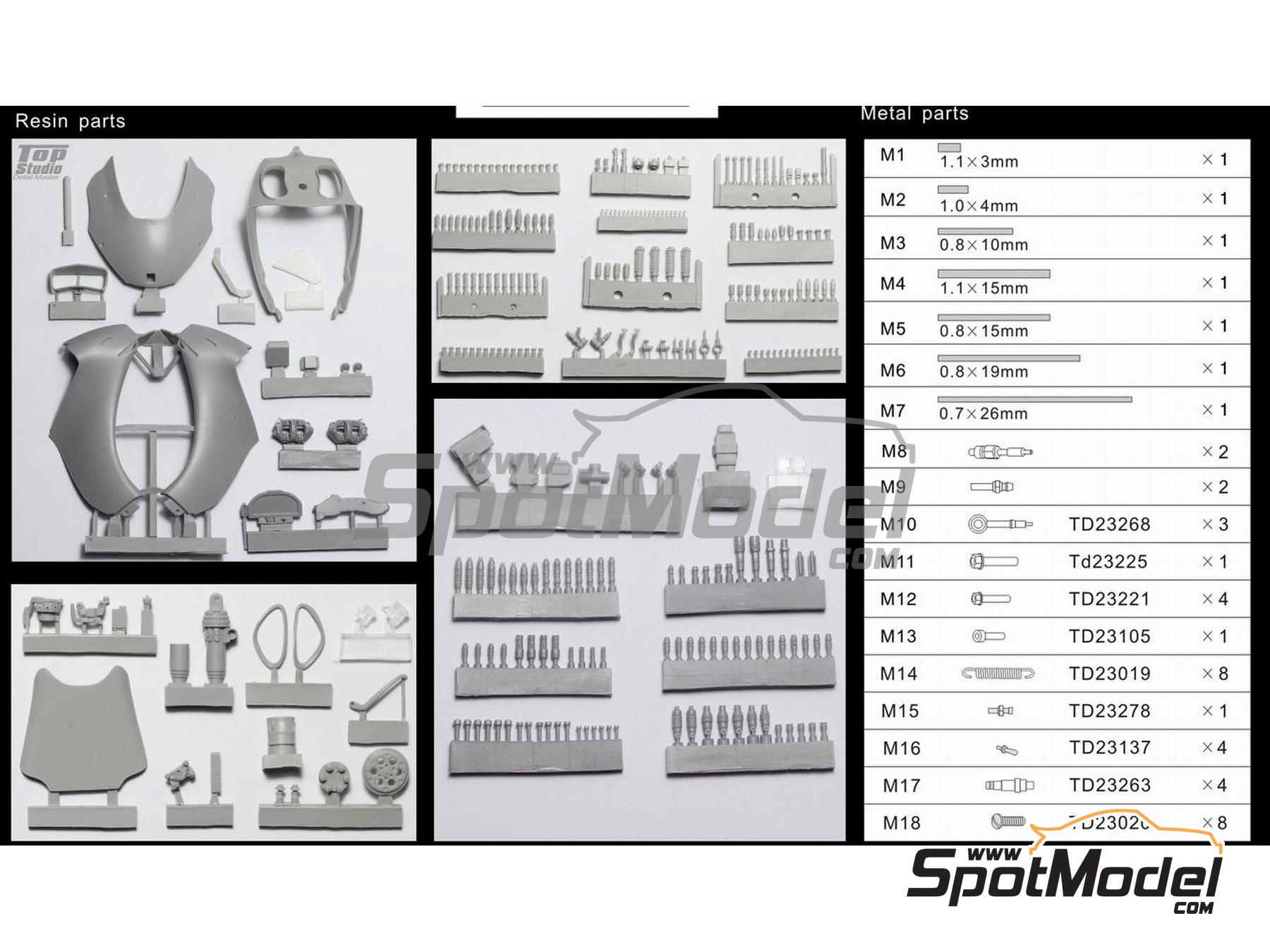 Image 22: Suzuki GSX-RR | Detail up set in 1/12 scale manufactured by Top Studio (ref.&nbsp;MD29019)