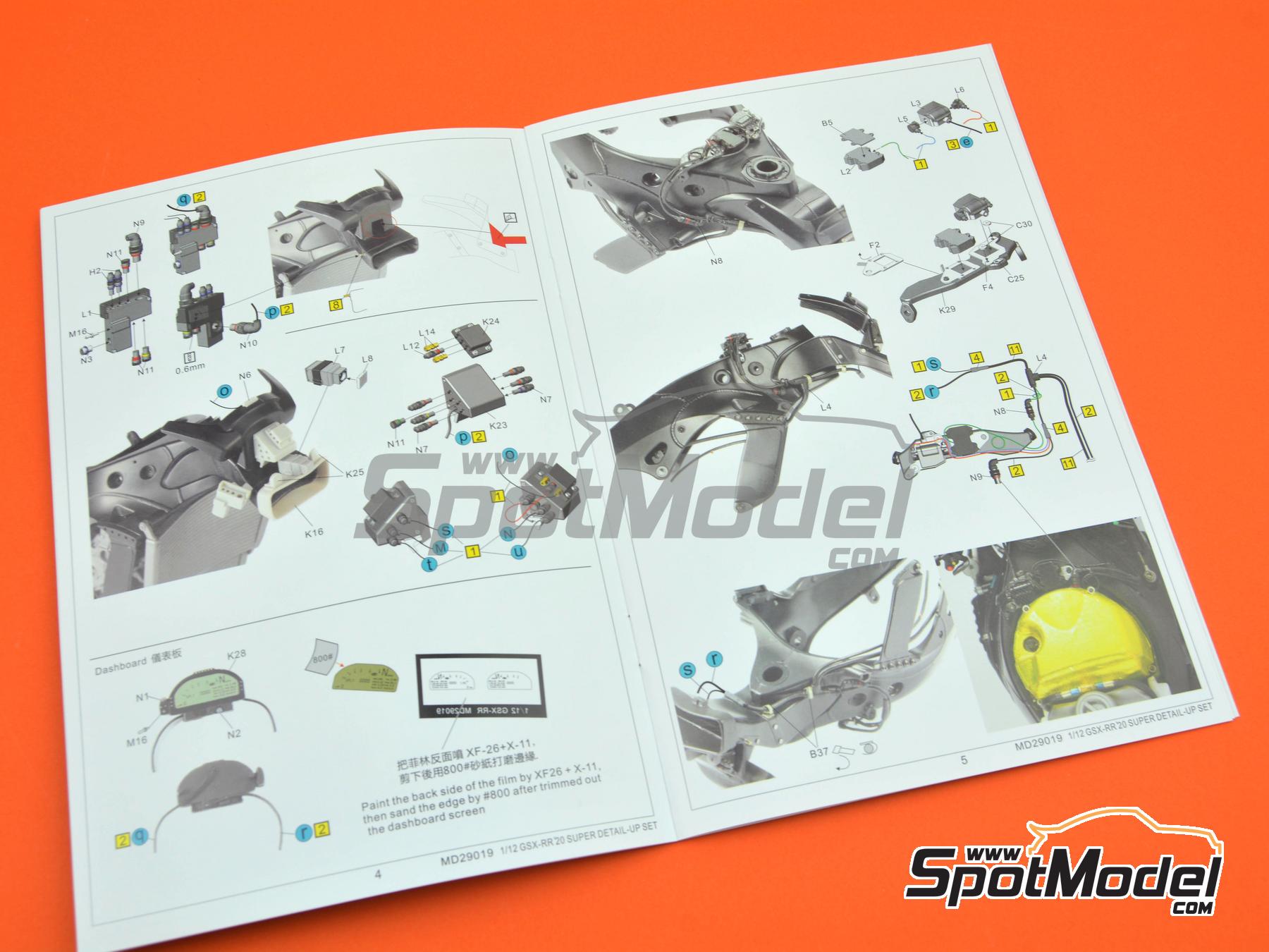 Image 38: Suzuki GSX-RR | Detail up set in 1/12 scale manufactured by Top Studio (ref.&nbsp;MD29019)