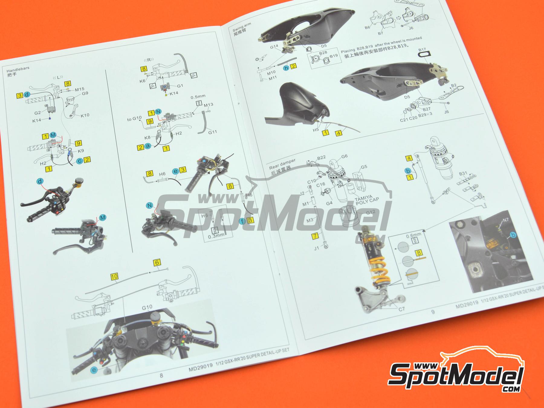 Image 39: Suzuki GSX-RR | Detail up set in 1/12 scale manufactured by Top Studio (ref.&nbsp;MD29019)
