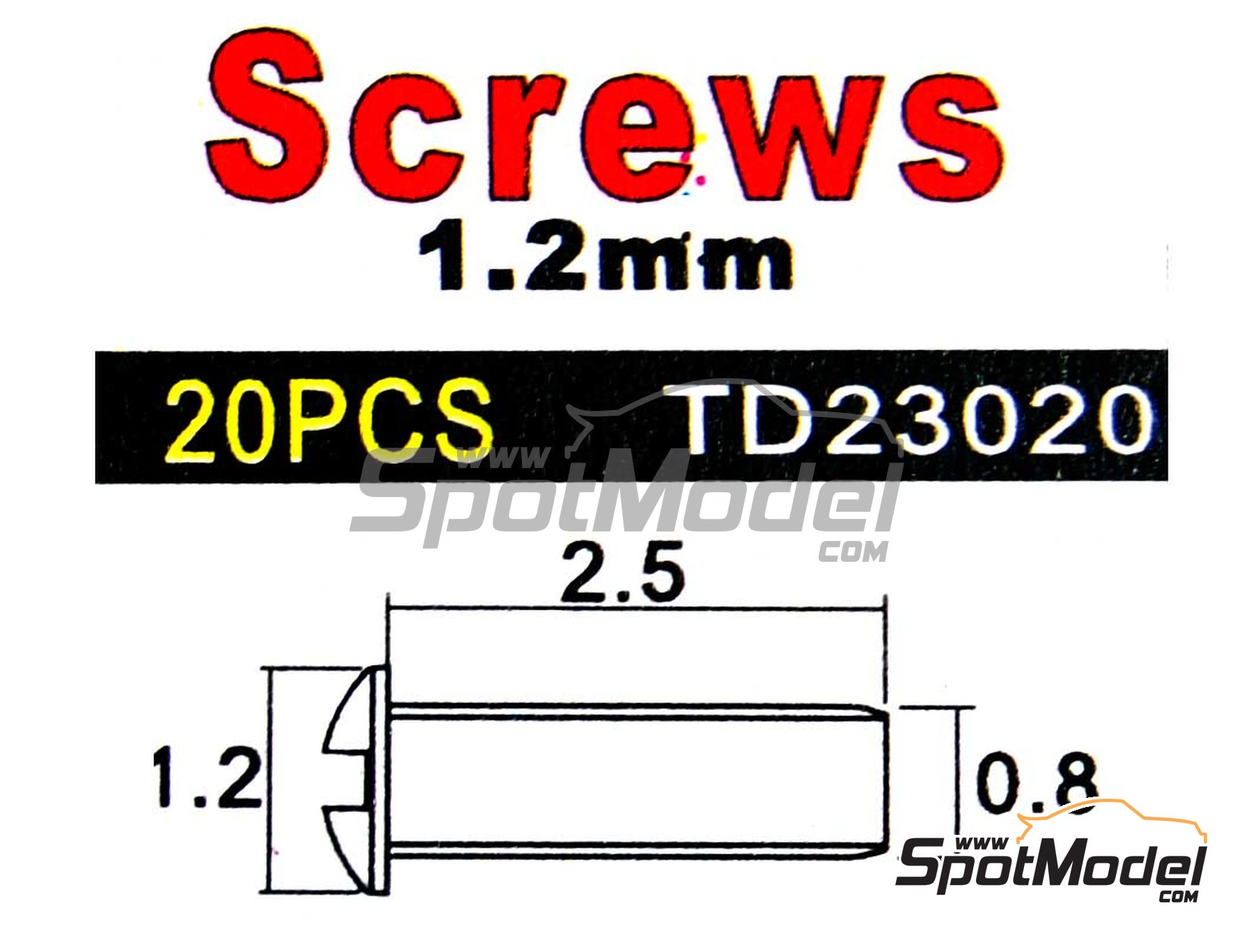 Image 3: Screws 1.2 x 2.5 x 0.8 mm | Fasteners manufactured by Top Studio (ref.&nbsp;TD23020)