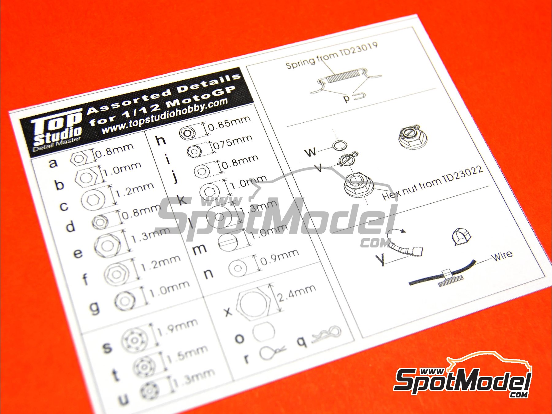 Image 2: Assorted details for MotoGP, cars, ... | Detail in 1/12 scale manufactured by Top Studio (ref. TD23027)