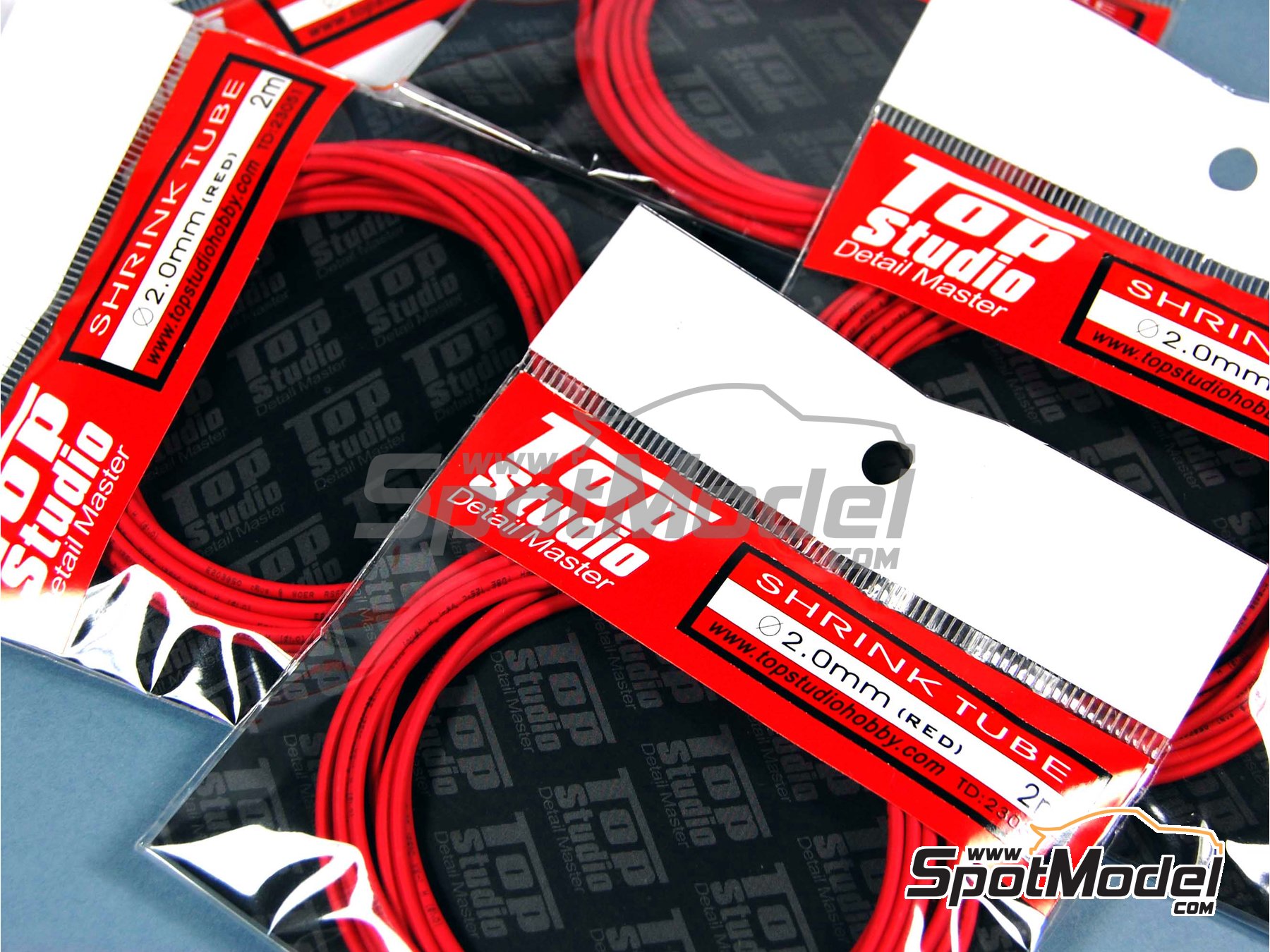 Image 2: Tubo termoretractil 2.0mm x 2 m - Color rojo | Tubo fabricado por Top Studio (ref.&nbsp;TD23051)