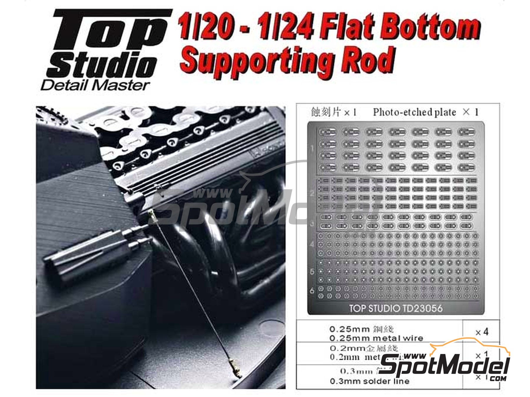 Image 1: Tensores para fondo plano de F1 - Flat bottom supporting rod | Detalle en escala 1/20 fabricado por Top Studio (ref. TD23056)