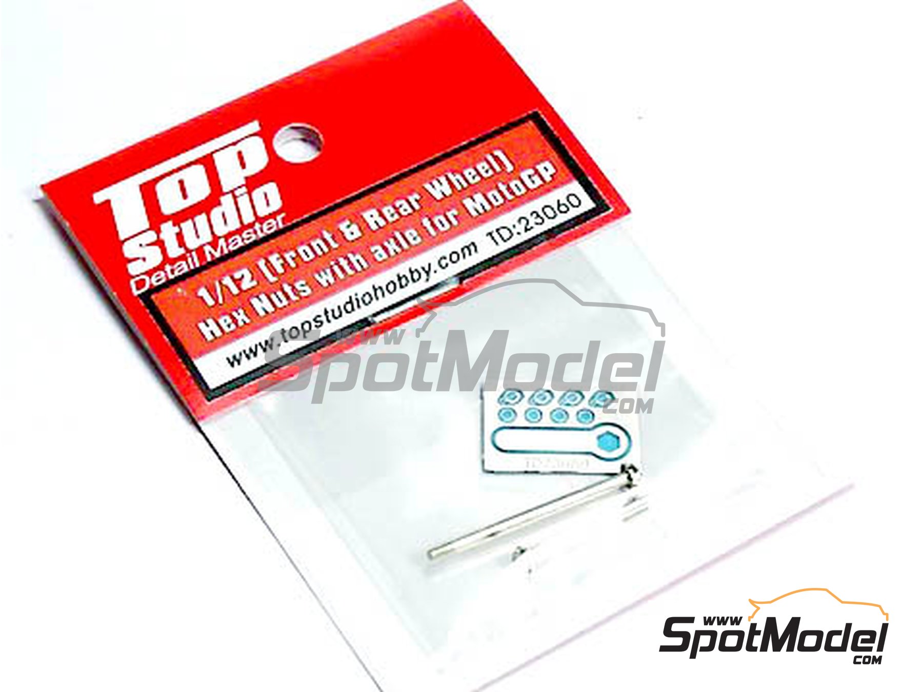 Image 1: Tuercas hexagonales con pasador para llanta delantera y trasera de Moto GP | Tuercas en escala&nbsp;1/12 fabricado por Top Studio (ref.&nbsp;TD23060)