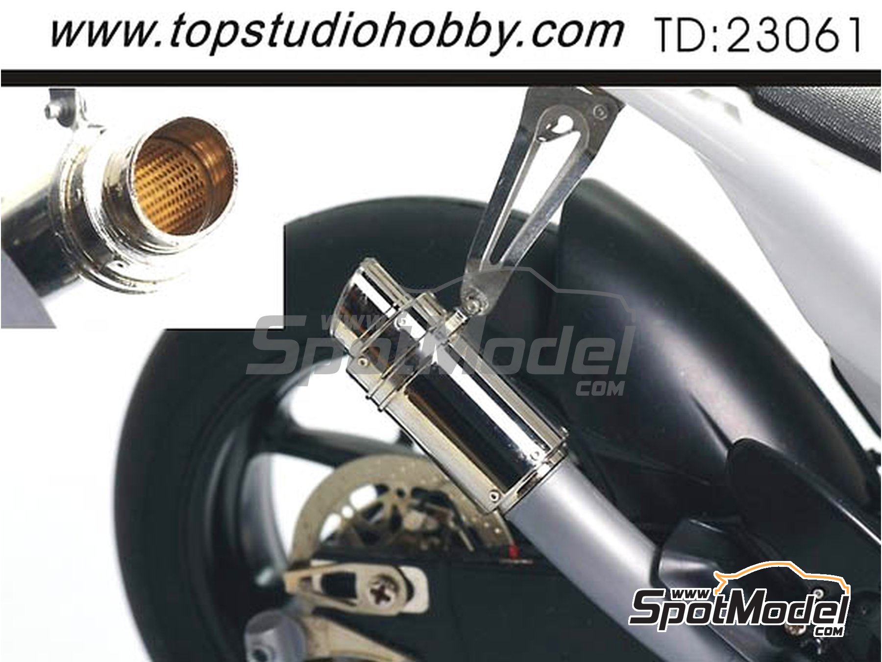 Image 2: Yamaha YZR-M1 -  2006, 2007, 2008, 2009 and 2010 | Exhaust in 1/12 scale manufactured by Top Studio (ref.&nbsp;TD23061)