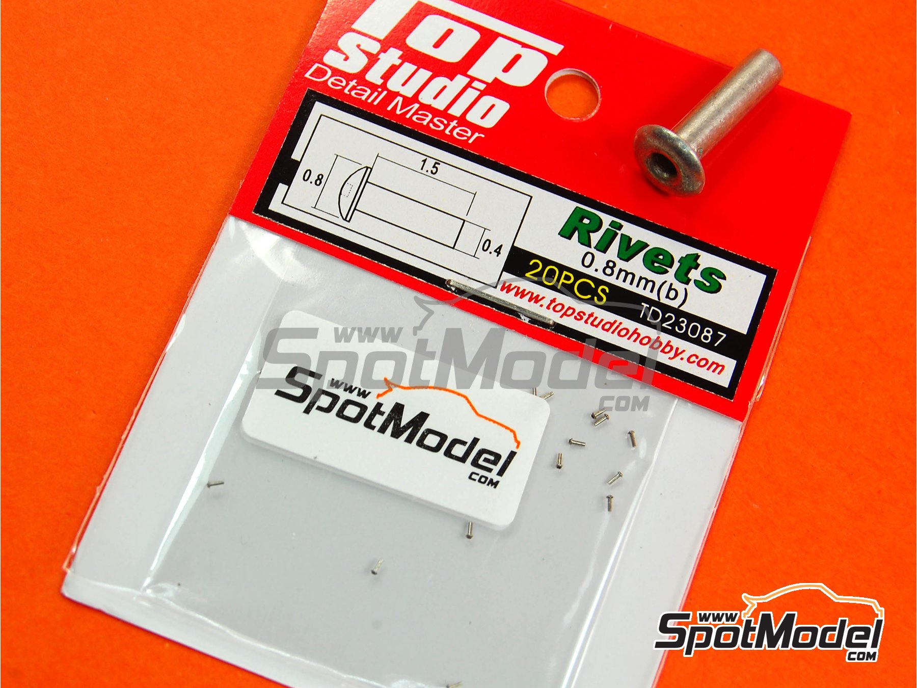Image 1: Remache de 0.8mm | Remaches fabricado por Top Studio (ref.&nbsp;TD23087)