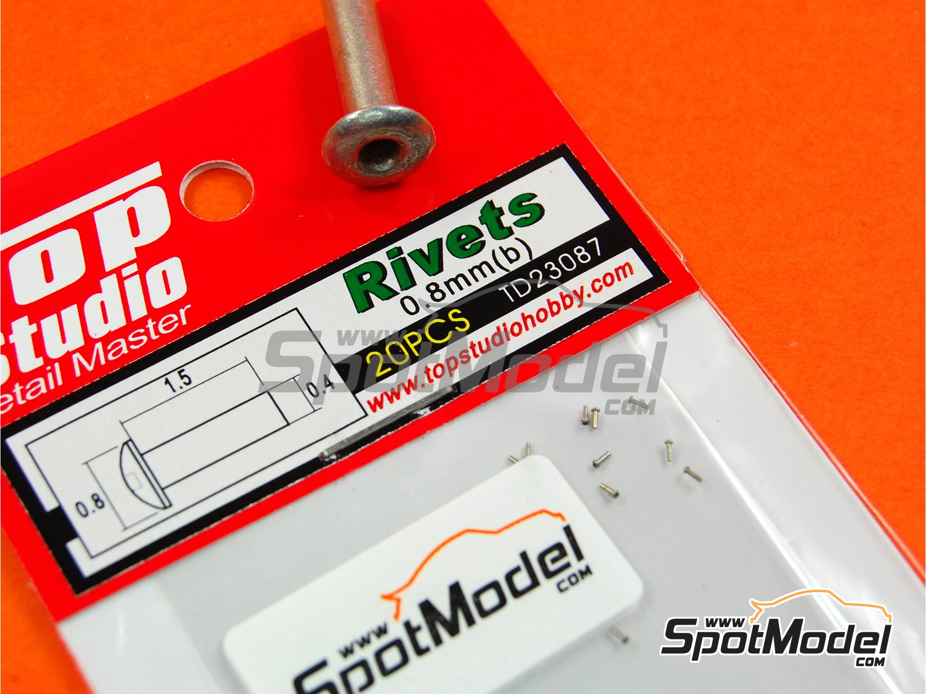 Image 2: Remache de 0.8mm | Remaches fabricado por Top Studio (ref.&nbsp;TD23087)