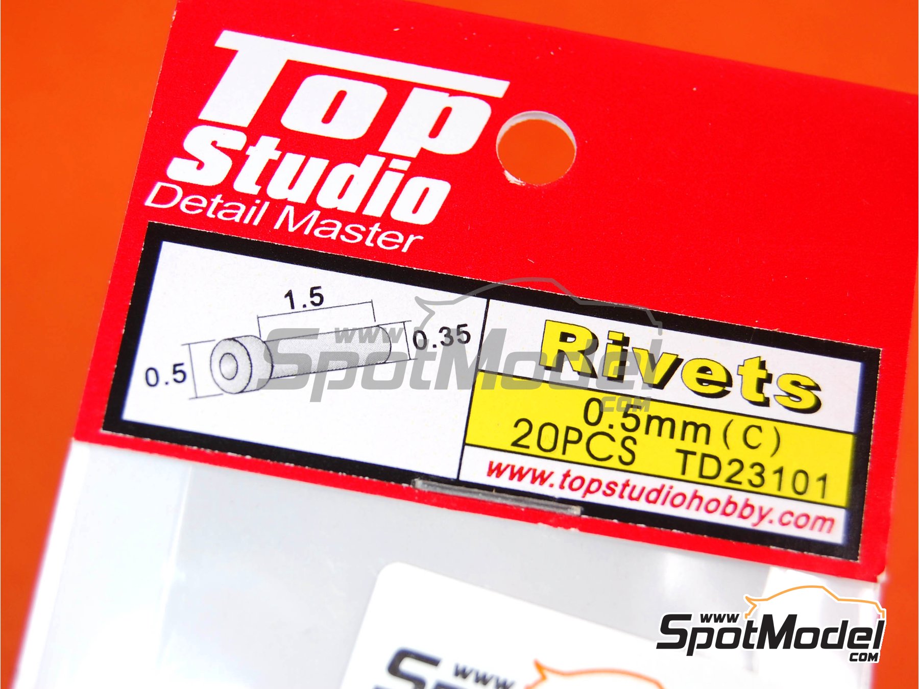 Image 1: Remaches con cabeza plana de 0.5mm | Remaches fabricado por Top Studio (ref.&nbsp;TD23101)