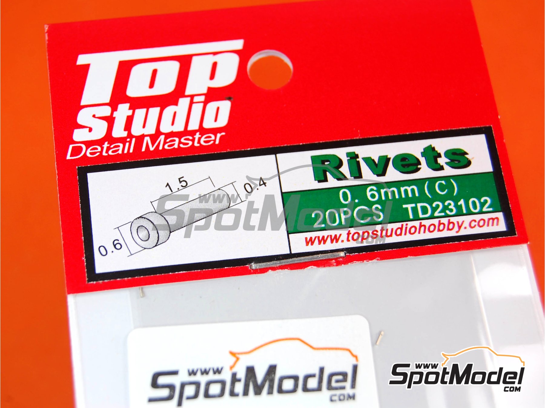 Image 1: 0.6mm rivets | Rivets manufactured by Top Studio (ref.&nbsp;TD23102)
