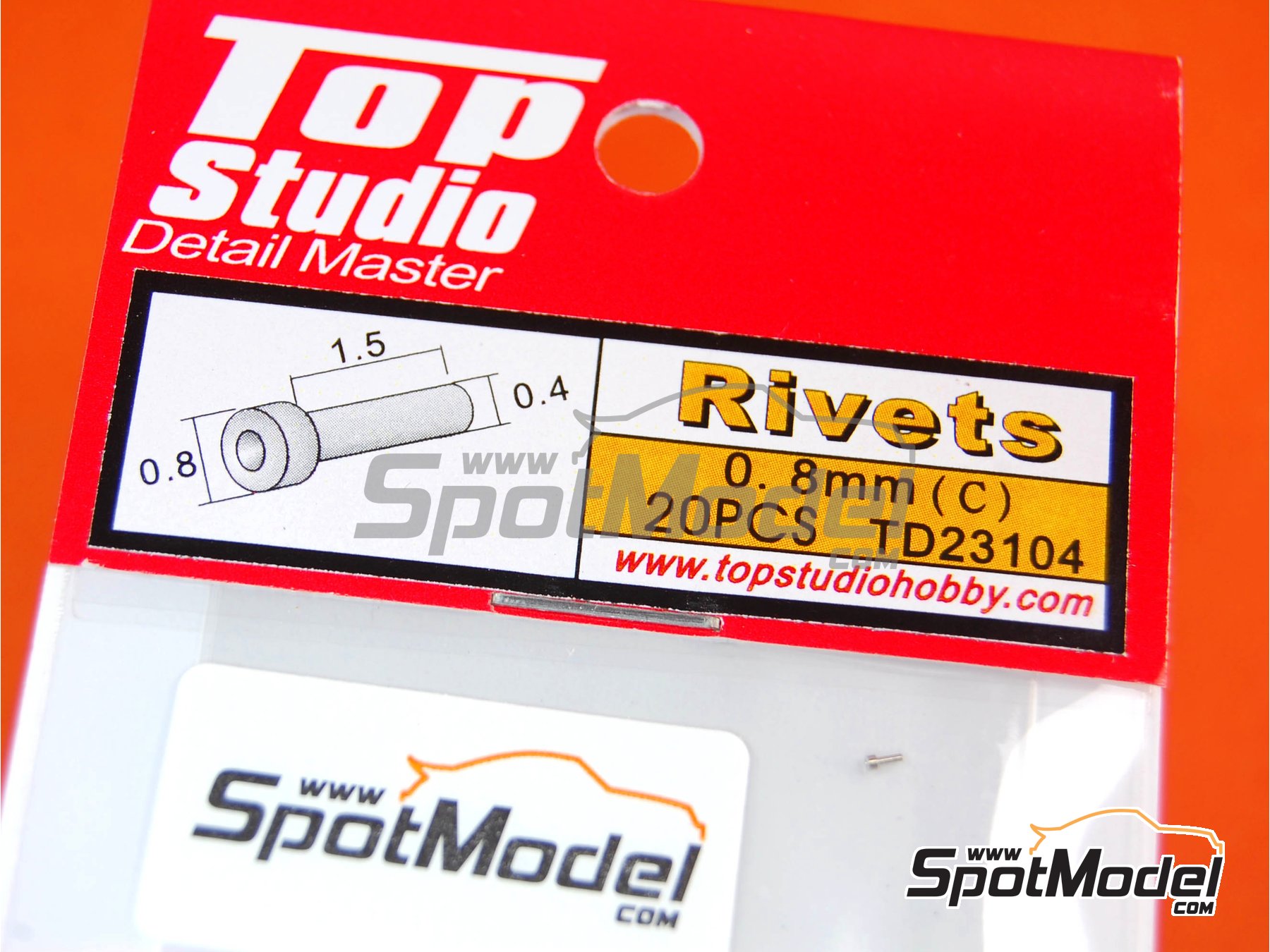 Image 1: Remaches con cabeza plana de 0.8mm | Remaches fabricado por Top Studio (ref.&nbsp;TD23104)