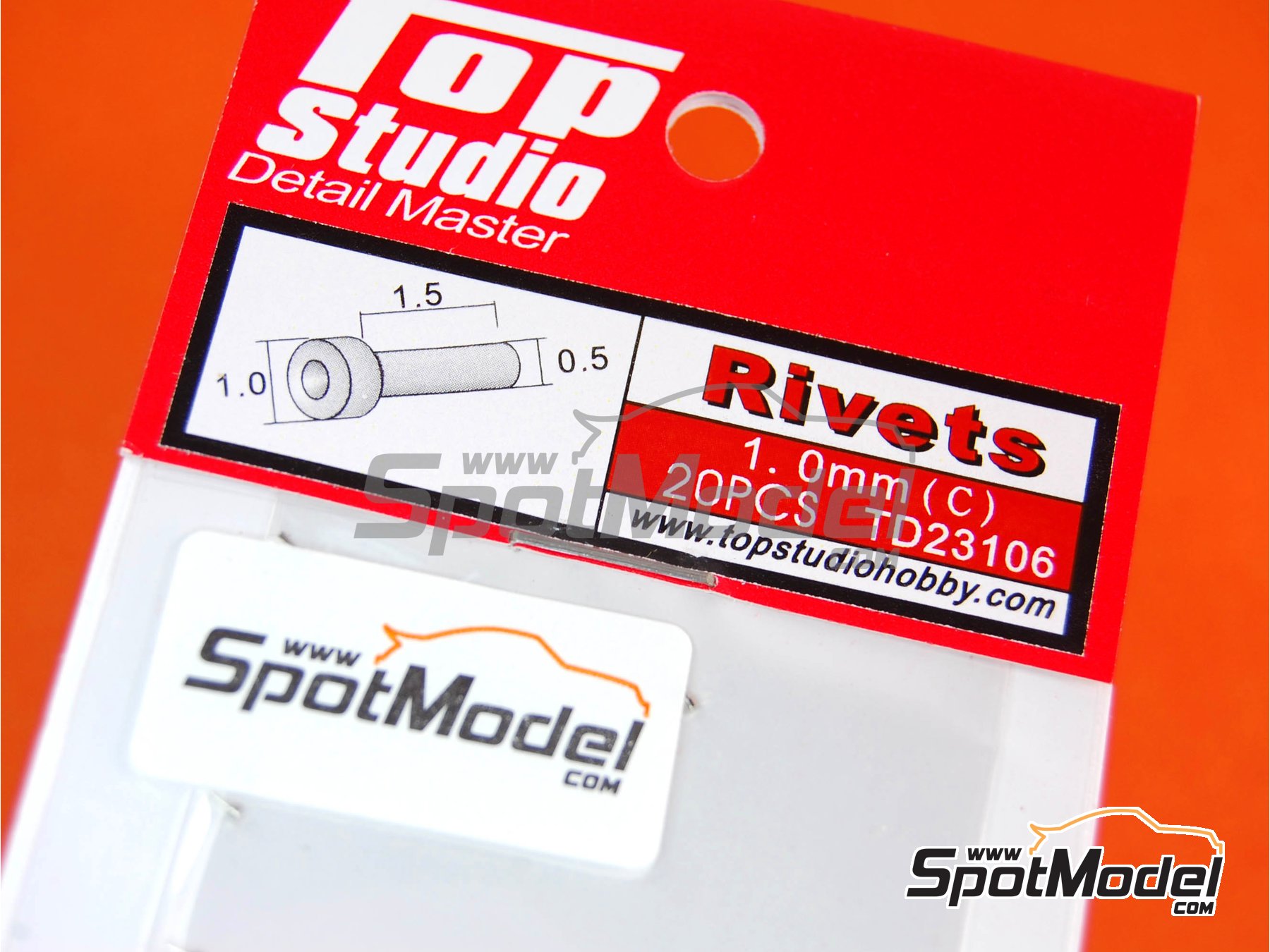 Image 2: Remaches con cabeza plana de 1.0mm | Remaches fabricado por Top Studio (ref.&nbsp;TD23106)