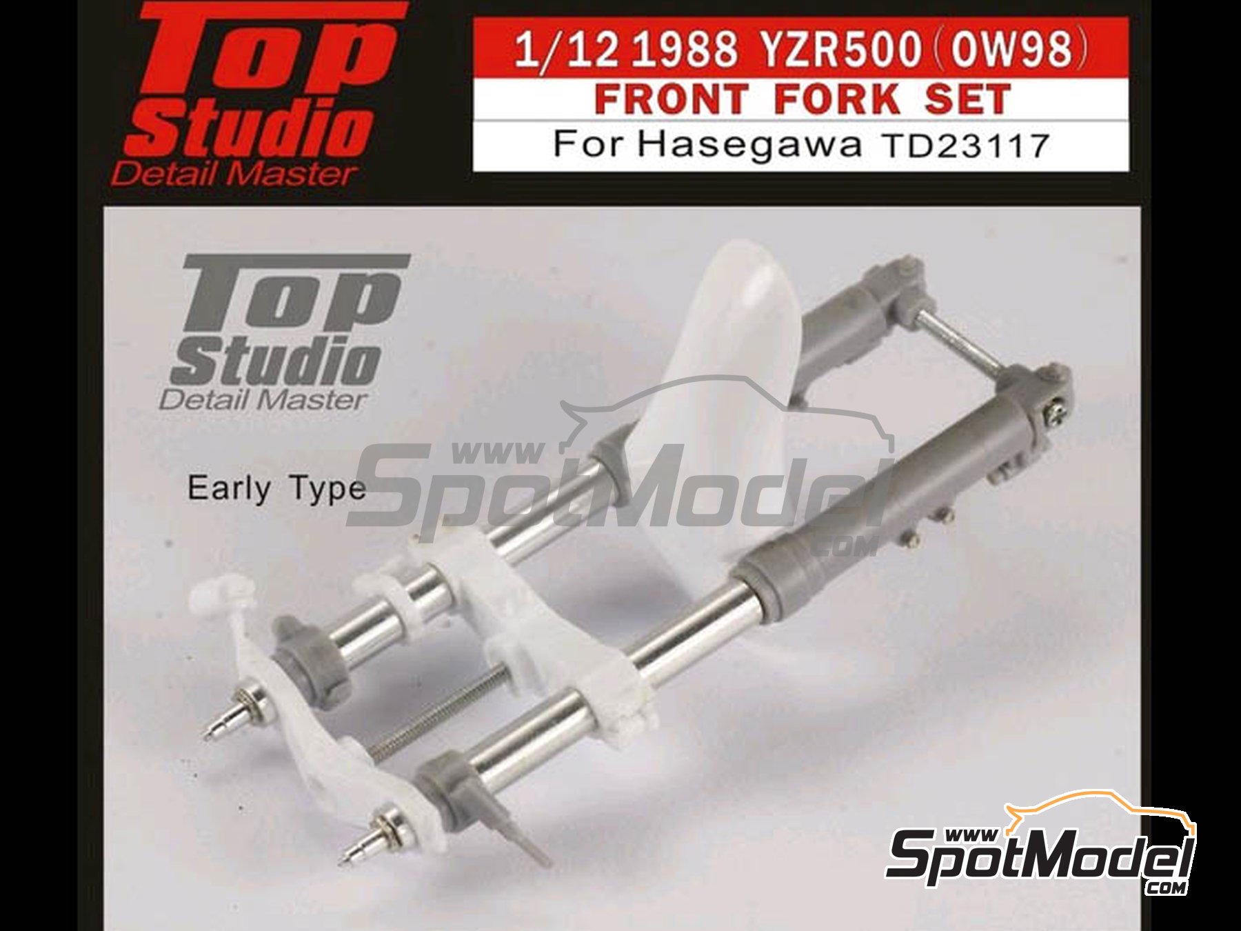 Image 1: Yamaha YZR500 OW98 -  1998 | Horquilla delantera en escala&nbsp;1/12 fabricado por Top Studio (ref.&nbsp;TD23117)