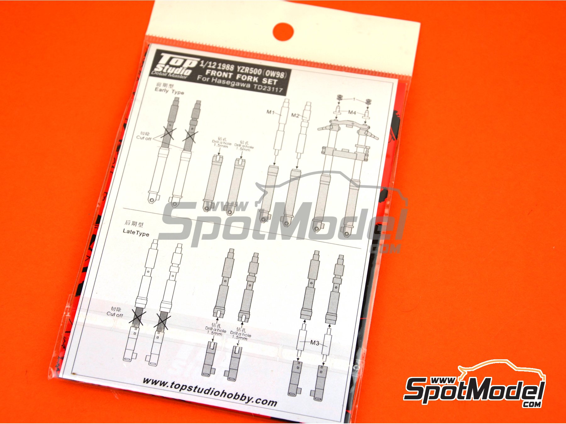 Image 5: Yamaha YZR500 OW98 -  1998 | Horquilla delantera en escala&nbsp;1/12 fabricado por Top Studio (ref.&nbsp;TD23117)