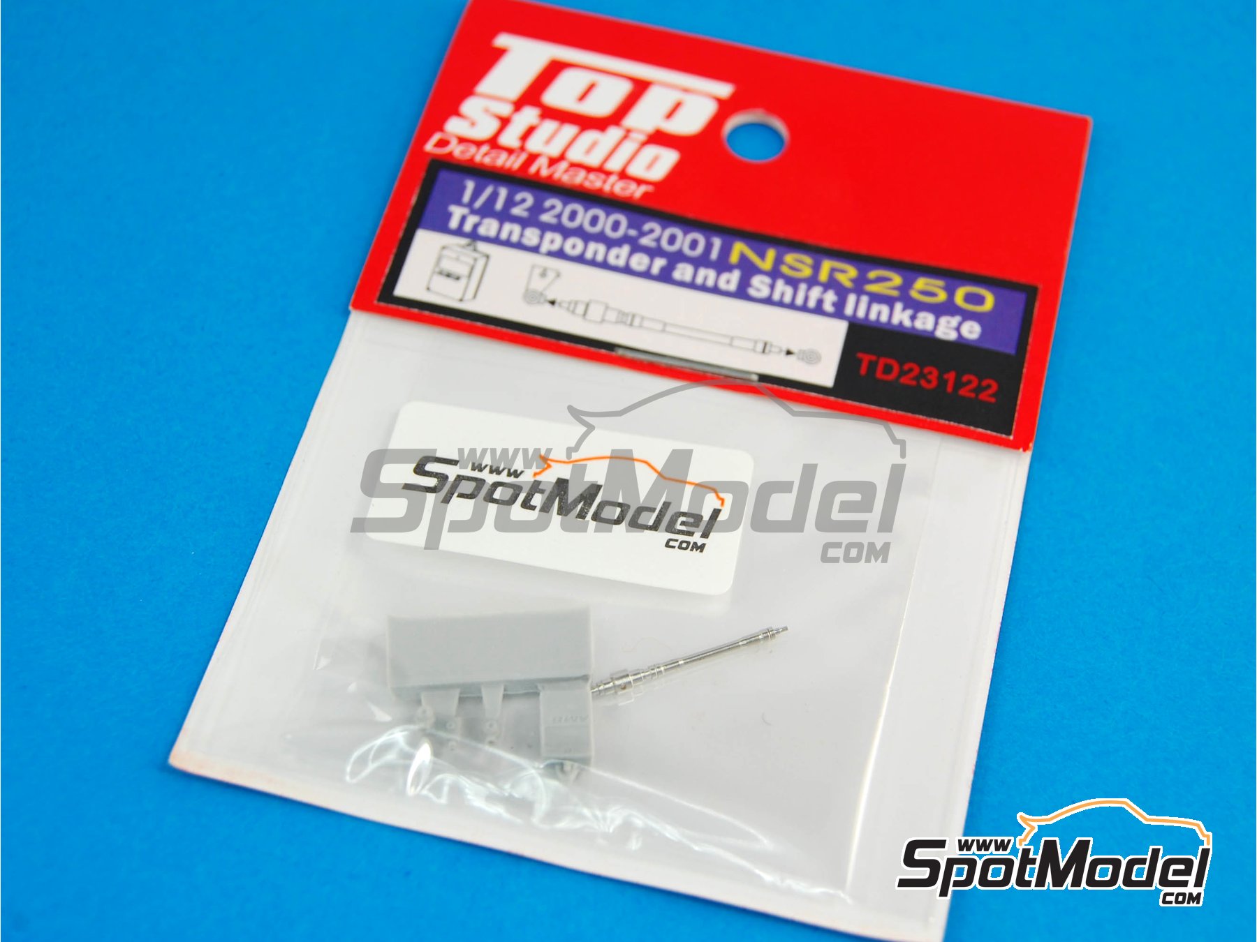 Image 2: Honda NSR250 - Transponder and shift linkage - Transponder y varilla del cambio -  2000 y 2001 | Set de mejora y detallado en escala&nbsp;1/12 fabricado por Top Studio (ref.&nbsp;TD23122)