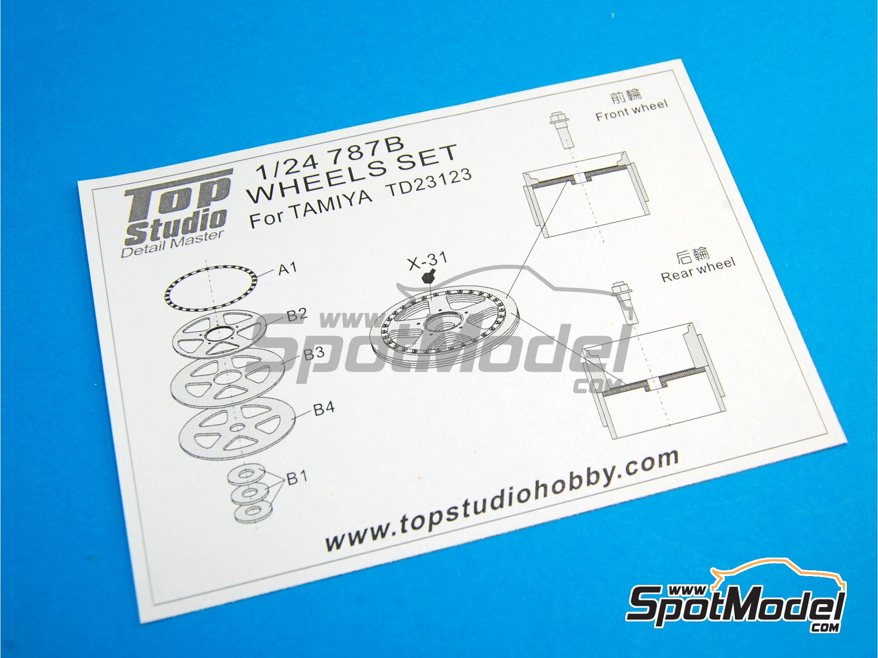 Top Studio TD23123: Rims 1/24 scale - Mazda 787B - for Tamiya ...