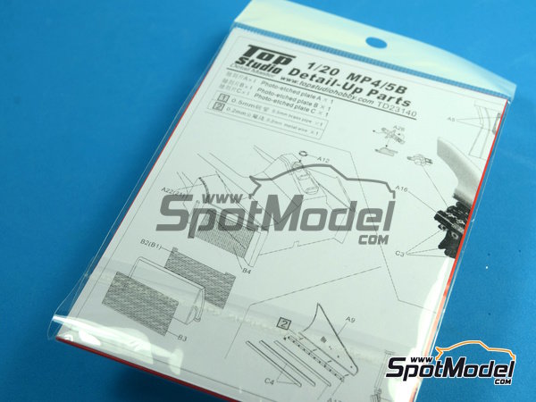 Image 8: McLaren Honda MP4/5B | Set de mejora y detallado en escala&nbsp;1/20 fabricado por Top Studio (ref.&nbsp;TD23140)