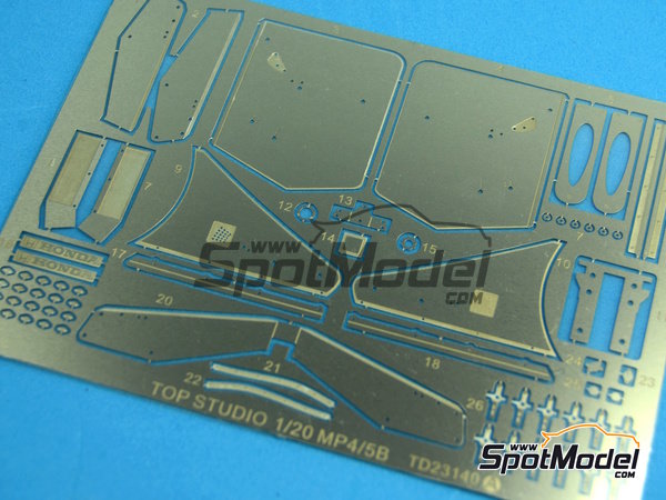 Image 11: McLaren Honda MP4/5B | Set de mejora y detallado en escala&nbsp;1/20 fabricado por Top Studio (ref.&nbsp;TD23140)