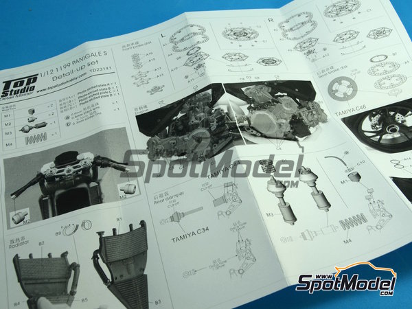 Image 19: Ducati 1199 Panigale S | Set de mejora y detallado en escala&nbsp;1/12 fabricado por Top Studio (ref.&nbsp;TD23141)