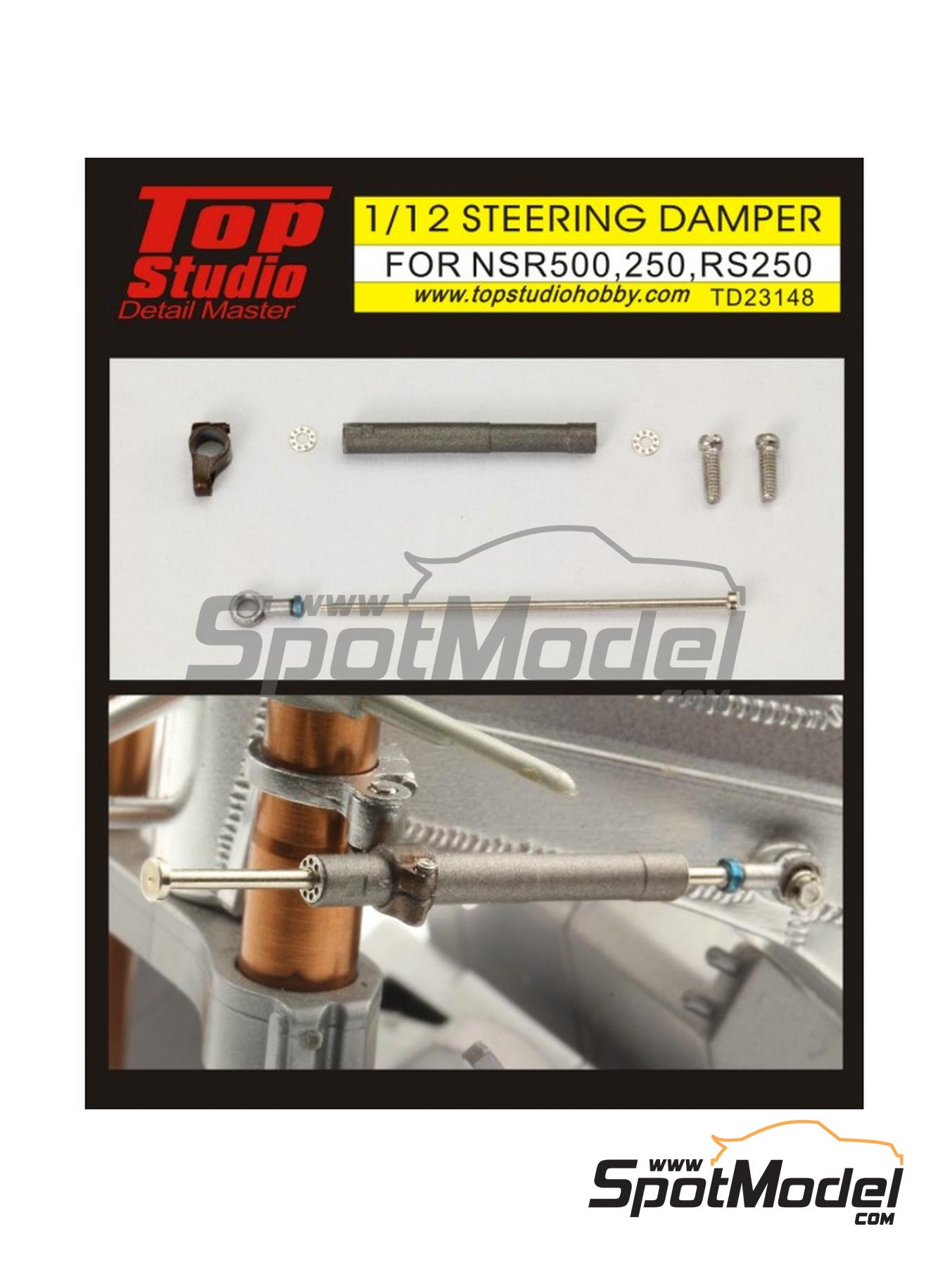 Steering Damper for Honda NSR500, NS250 and RS250. Detail up set in 1/12  scale manufactured by Top Studio (ref. TD23148)