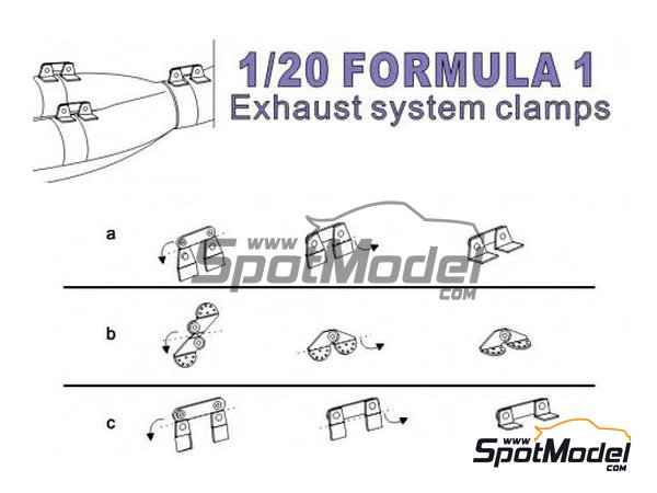 Image 1: Sujeciones para tubos de escape | Detalle en escala&nbsp;1/20 fabricado por Top Studio (ref.&nbsp;TD23149)