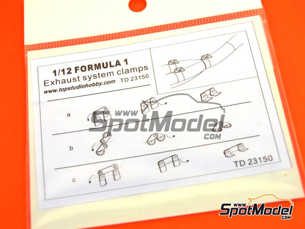 Image 5: Sujeciones para tubos de escape | Detalle en escala 1/12 fabricado por Top Studio (ref. TD23150)